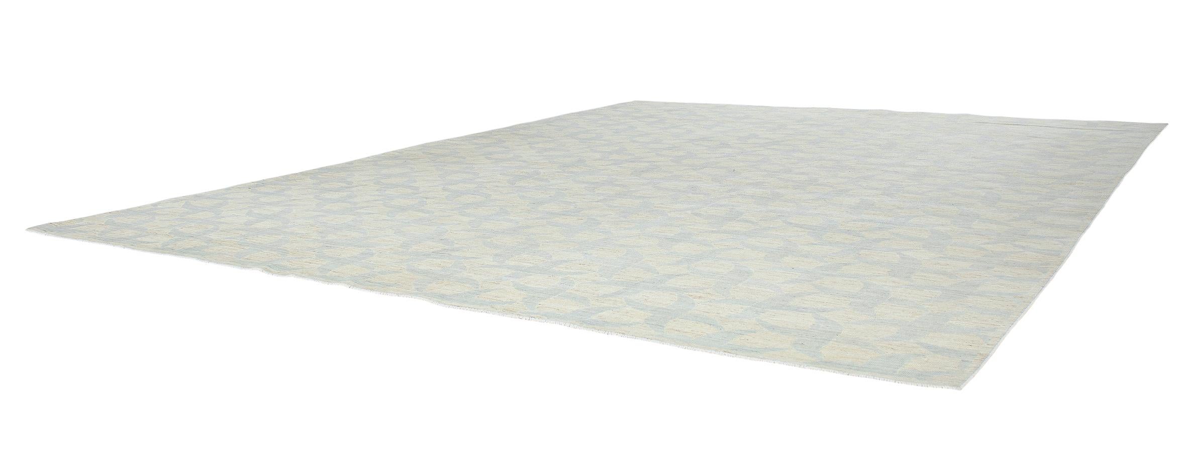 Afghan Noué à la main de style moderne du milieu du siècle dernier  Tapis avec un motif géométrique en vente