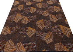 Teppich & Kelim Mid-Century Modern Style Hoch-Low-Teppich in Beige, Goldbraun