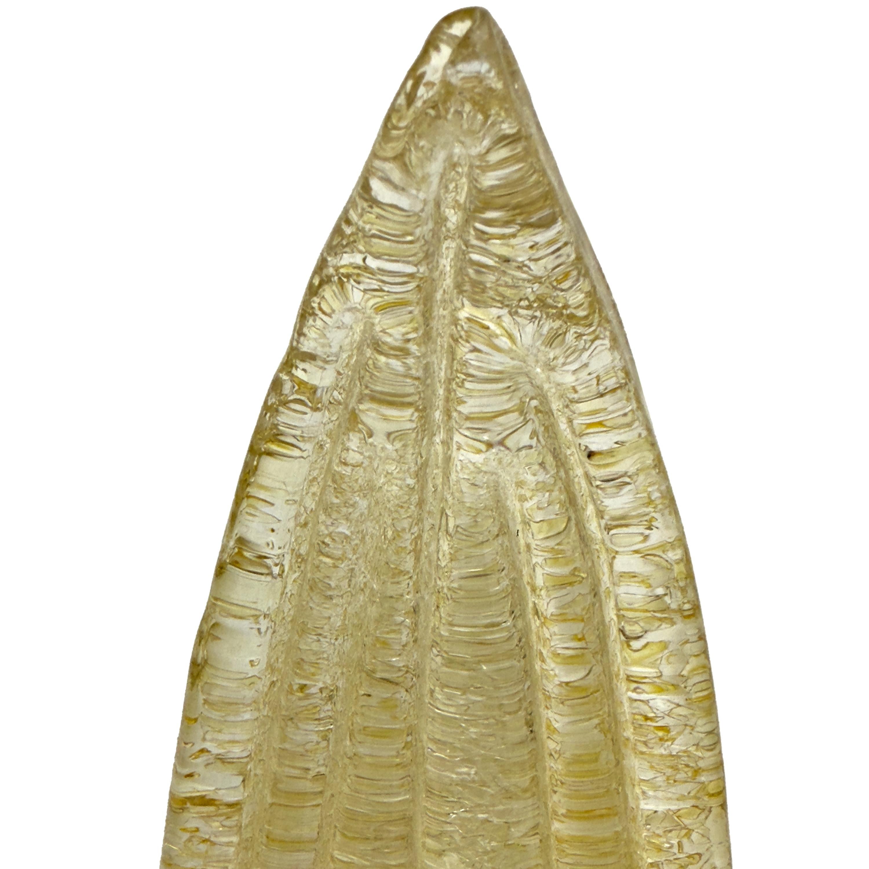 Lámpara italiana de cristal de Murano y latón Palmette de estilo moderno de mediados de siglo en venta 4