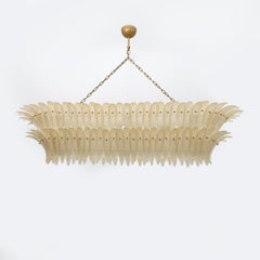 Lámpara italiana de cristal de Murano y latón Palmette de estilo moderno de mediados de siglo