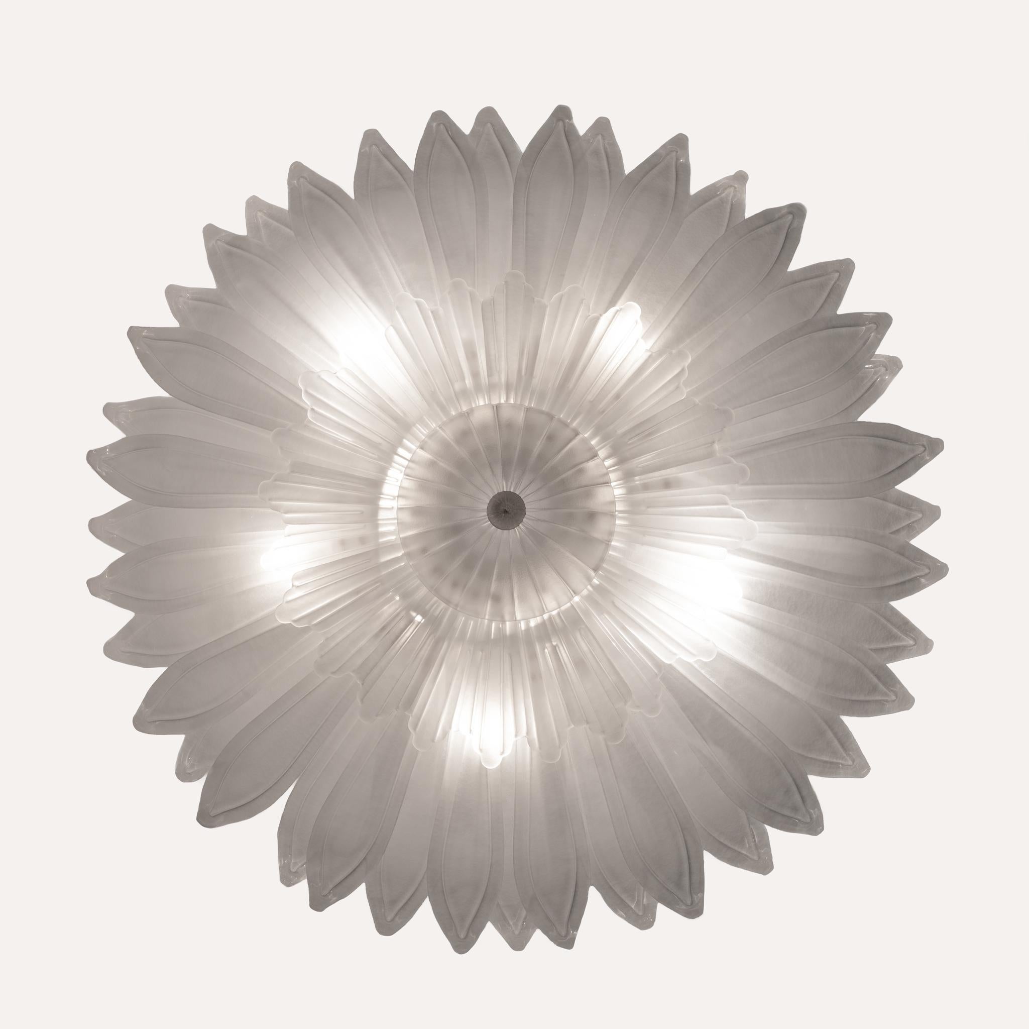 Late 20th Century Mid-century Modern Style Italian Murano Glass Margherita Ceiling Light For Sale