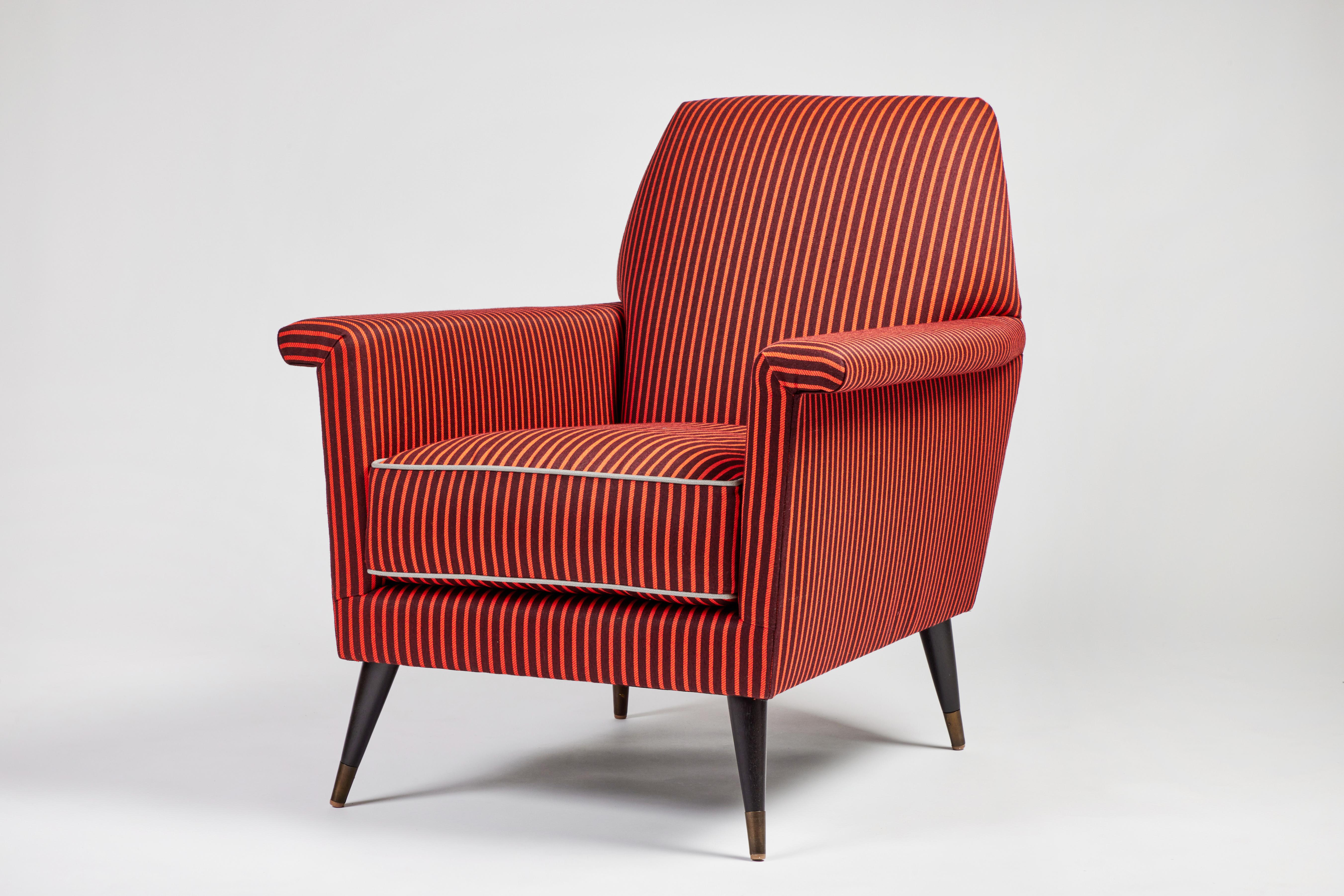 Upholstery Mid-Century Modern Style Italian Style Jolly Club Chair by Martin and Brockett For Sale