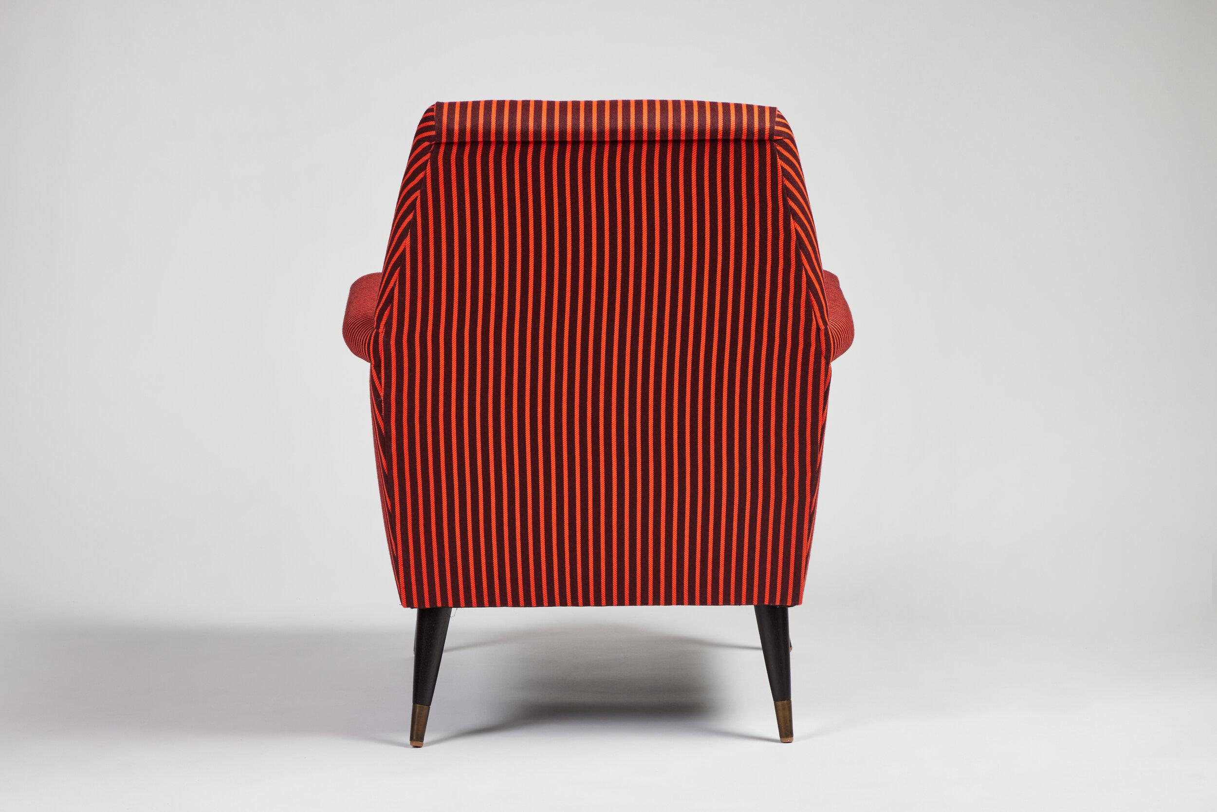 Contemporary Mid-Century Modern Italian Style Jolly Club Chair by Martin and Brockett For Sale