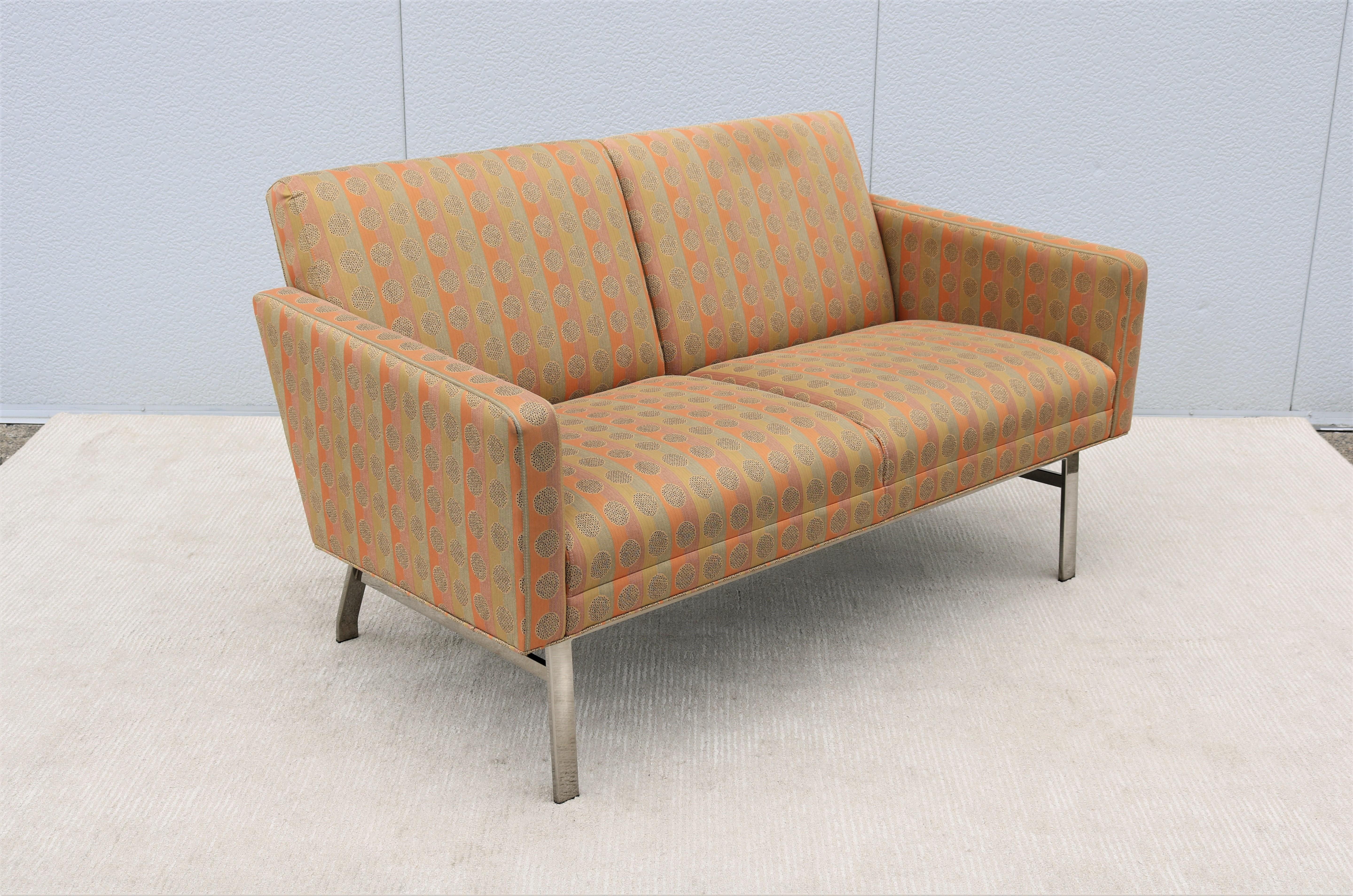 Polished Mid-Century Modern Style Jack Cartwright Kelly Settee 2 Seats Sofa, 2 Available For Sale