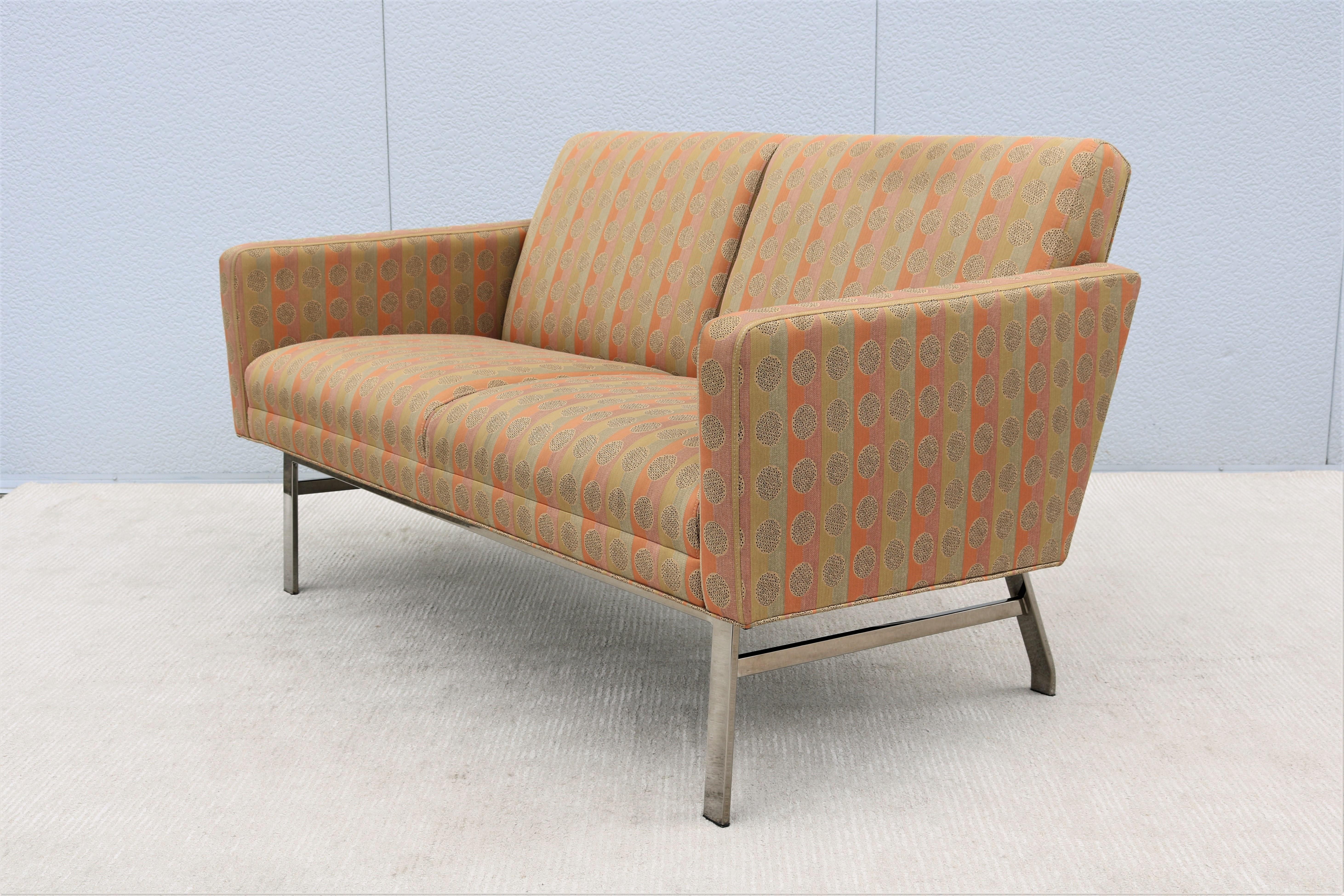 Contemporary Mid-Century Modern Style Jack Cartwright Kelly Settee 2 Seats Sofa, 2 Available For Sale