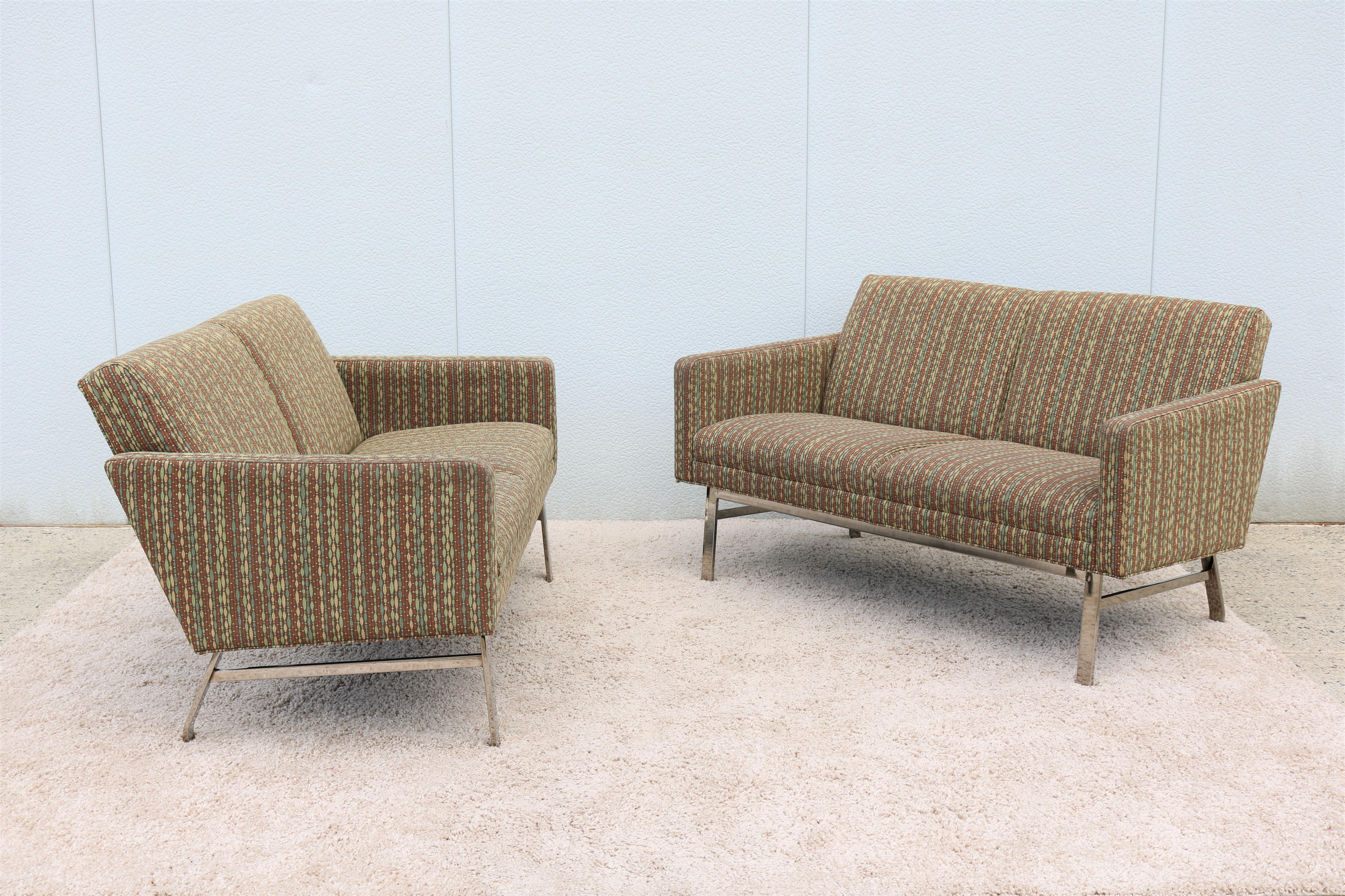 Mid-Century Modern Style Jack Cartwright Kelly Settee Lounge, Two Seats Sofa For Sale 1
