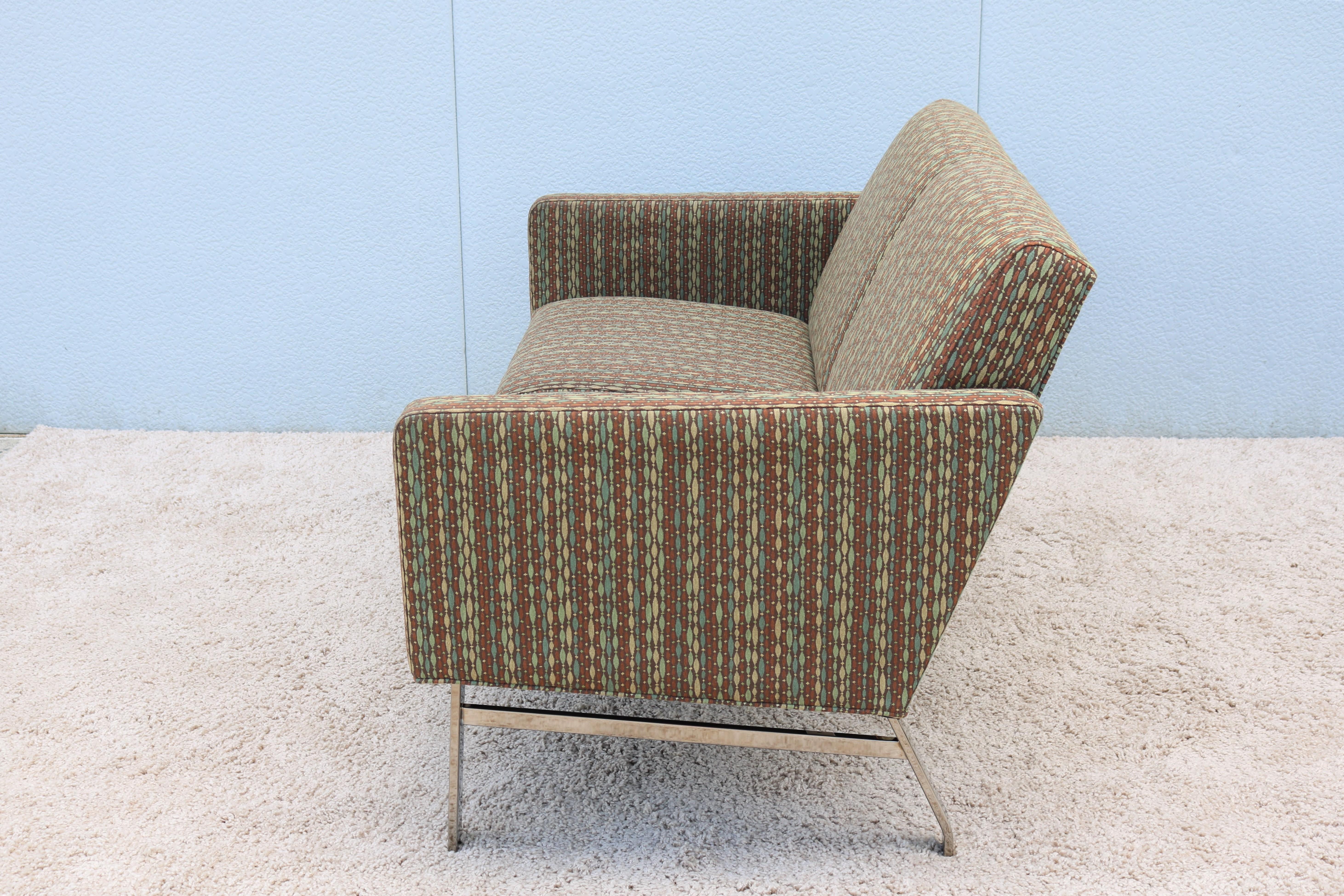 Polished Mid-Century Modern Style Jack Cartwright Kelly Settee Lounge, Two Seats Sofa For Sale