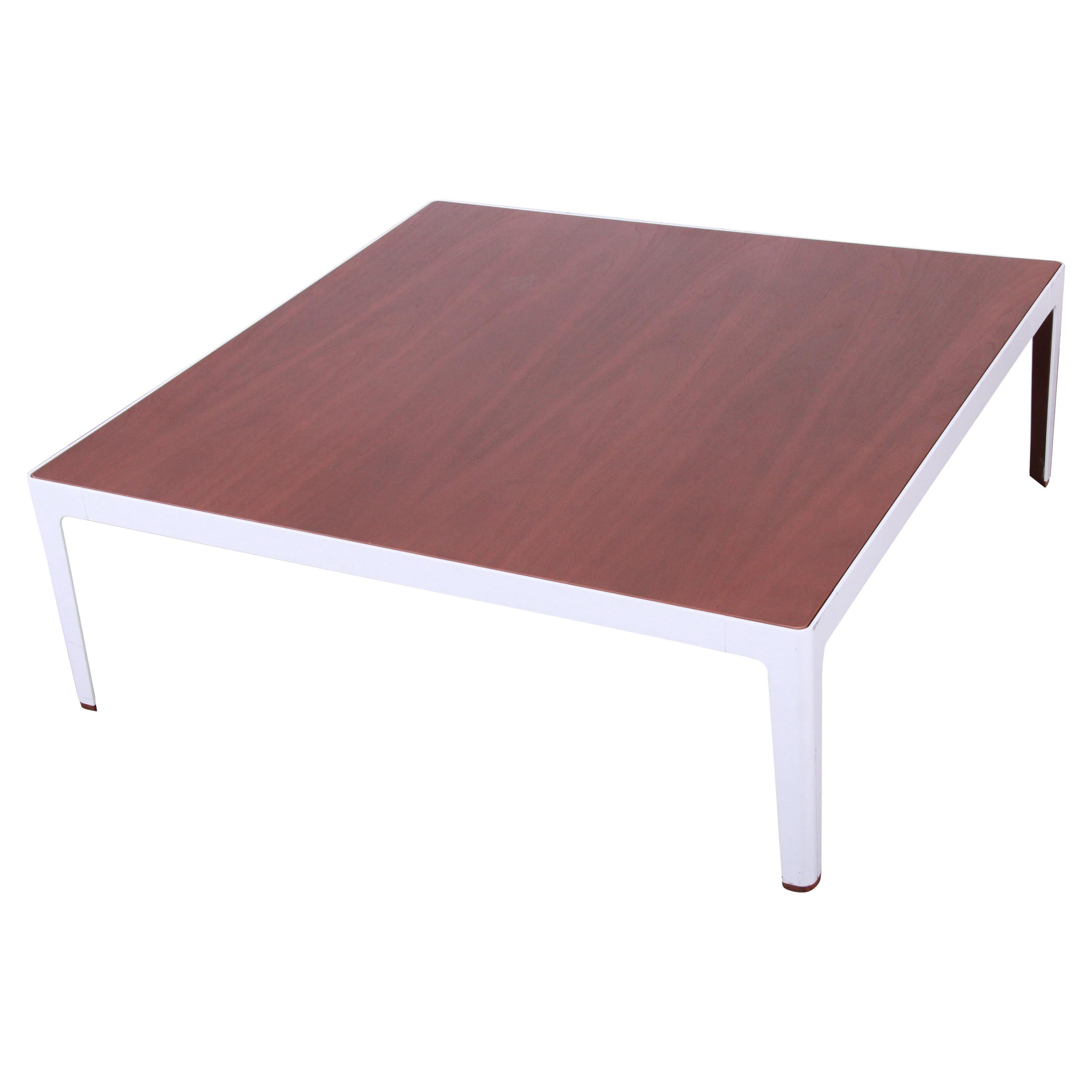 Mid-Century Modern Style Large Square Walnut Coffee Table by Coalesse