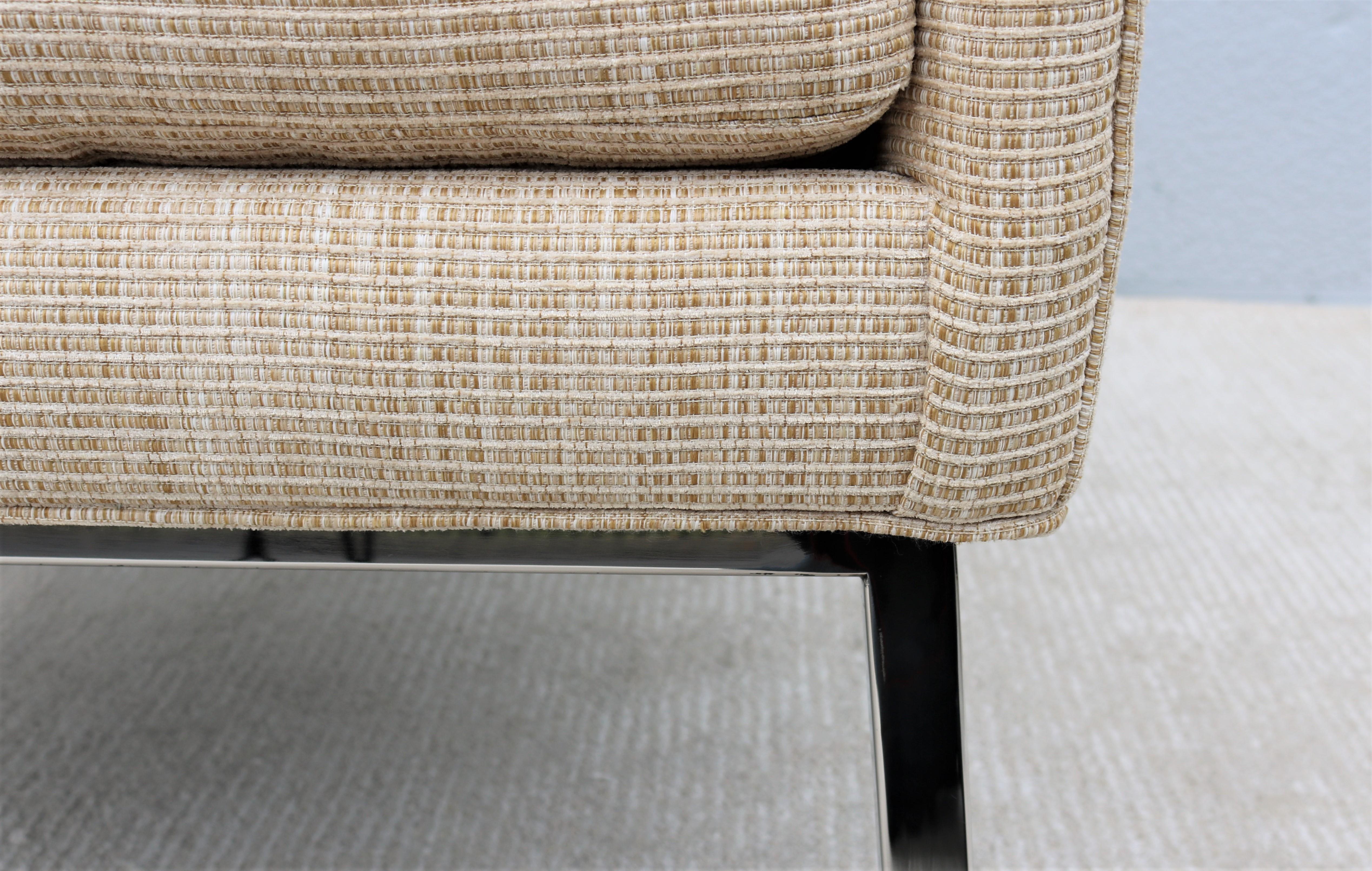 Mid-Century Modern Style Lexington Amani Beige Fabric Accent Chairs, a Pair For Sale 7
