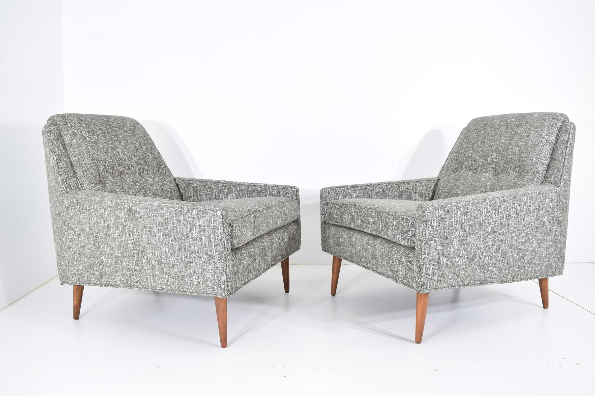 20th Century Mid-Century Modern Style Lounge Chairs in New Upholstery