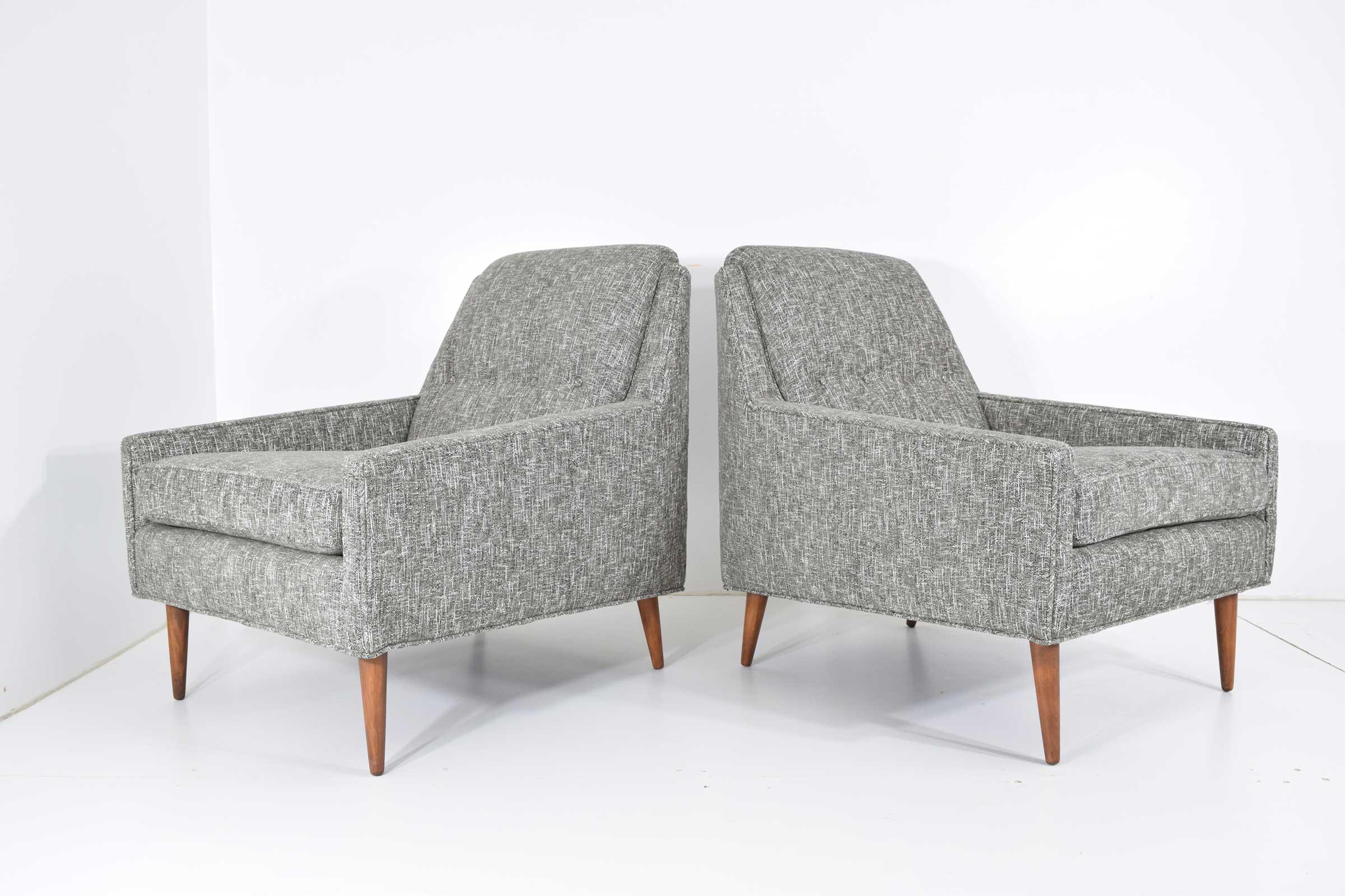 Mid-Century Modern Style Lounge Chairs in New Upholstery 3