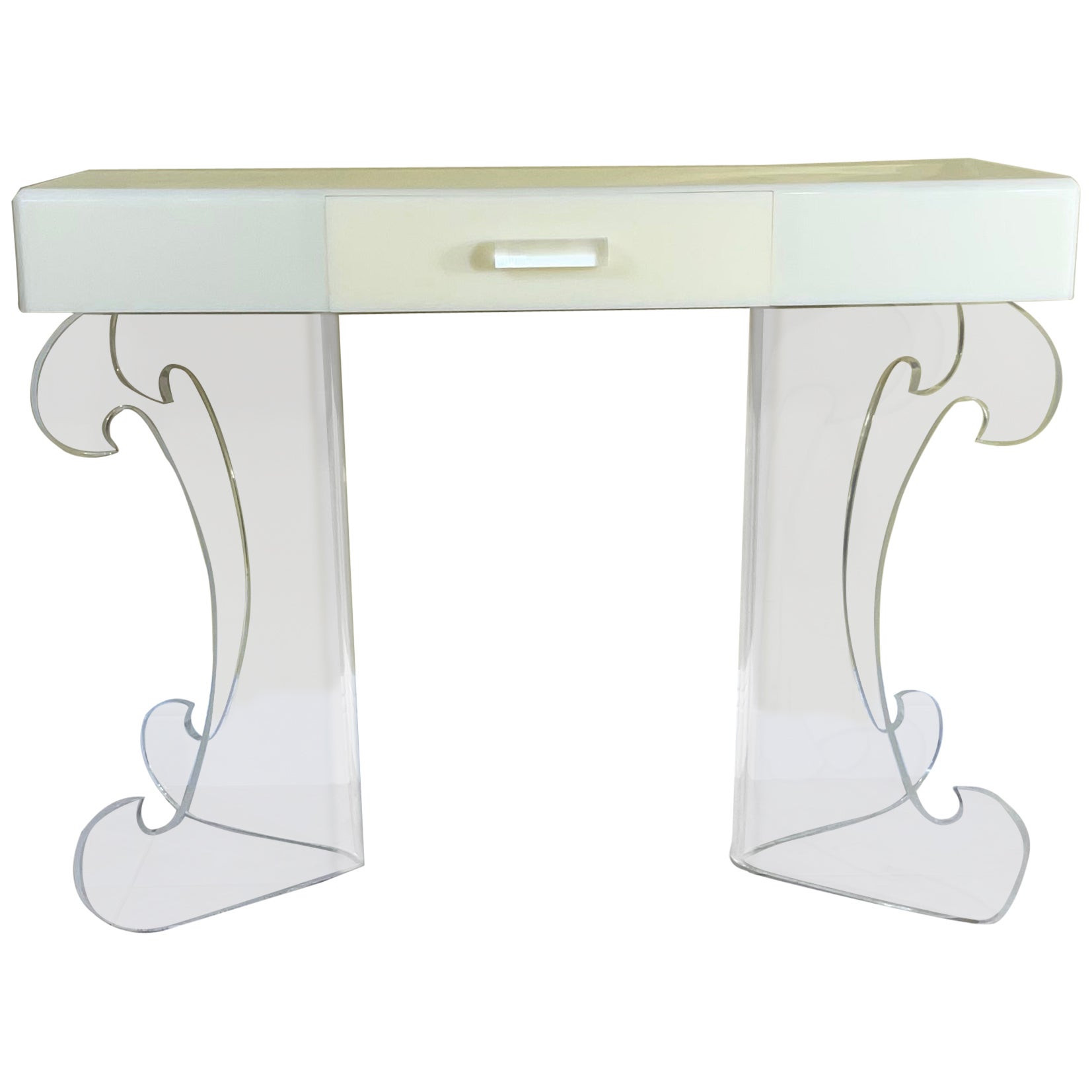 Scrivania decorativa in lucite in stile metà secolo moderno