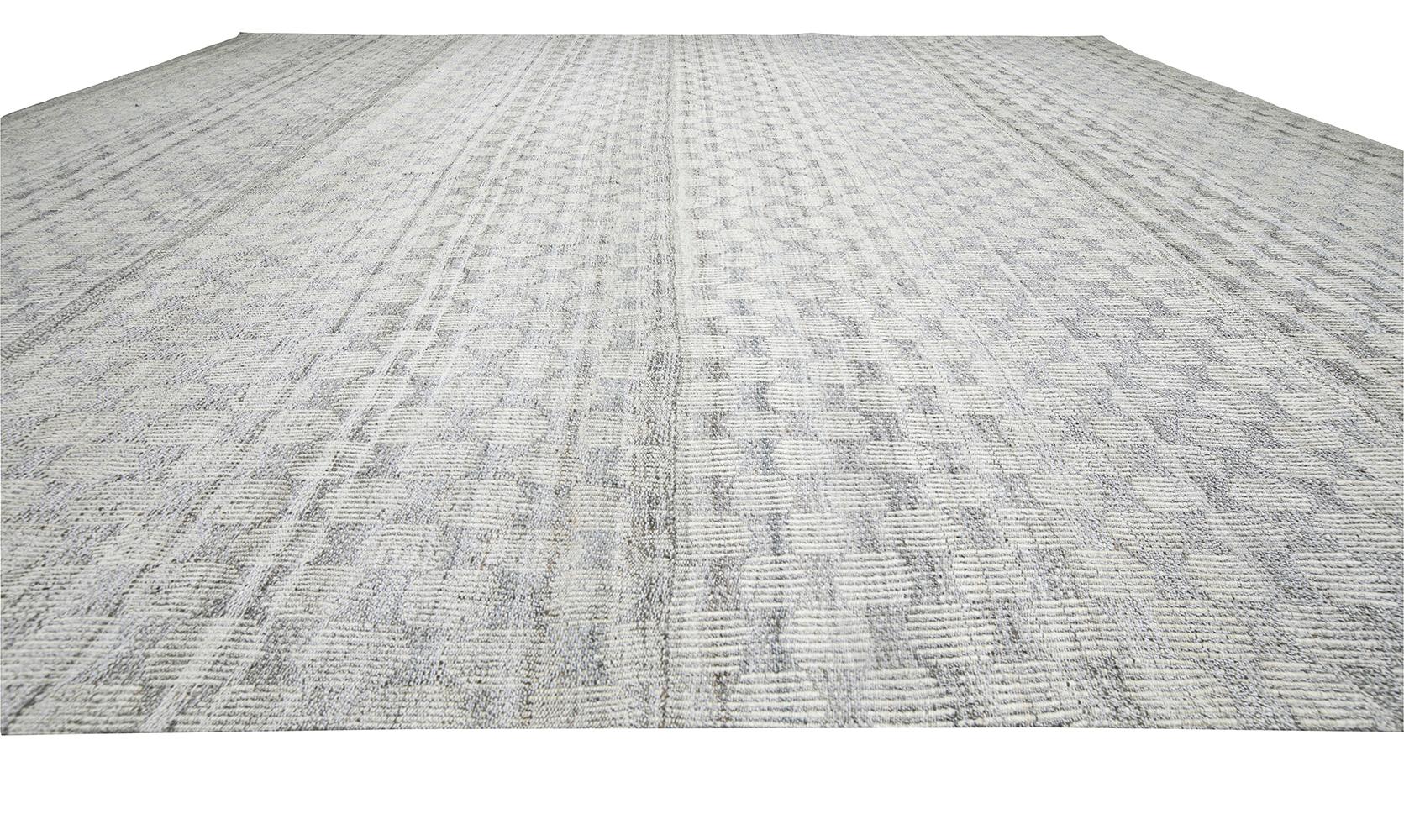 Afghano Tappeto Charmo a tessitura piatta in stile minimalista moderno di metà secolo in vendita