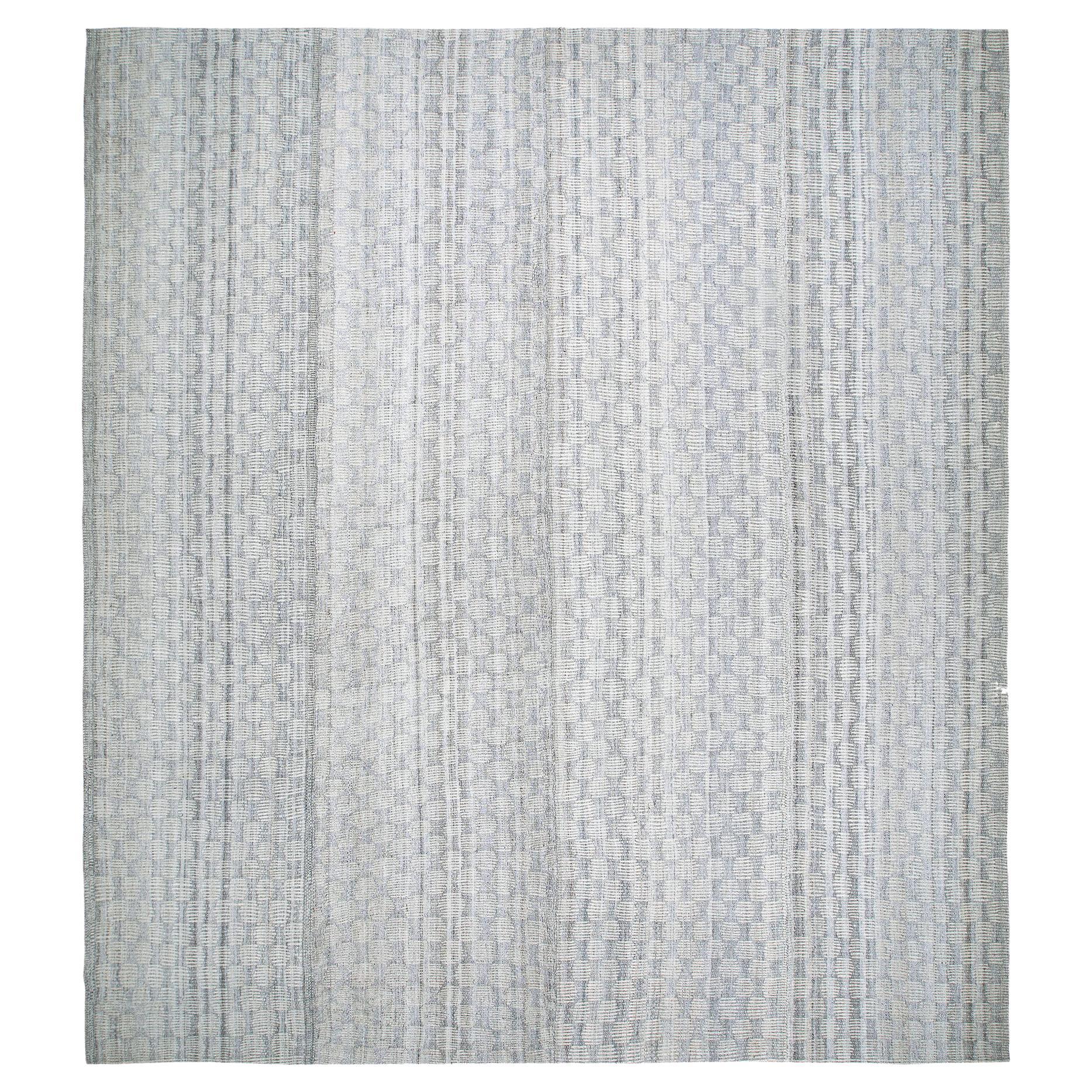 Tapis à tissage plat Charmo de style moderne du milieu du siècle dernier, minimaliste