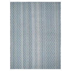 Tapis tissé à plat de style moderne du milieu du siècle dernier, à motif minimaliste de Charmo