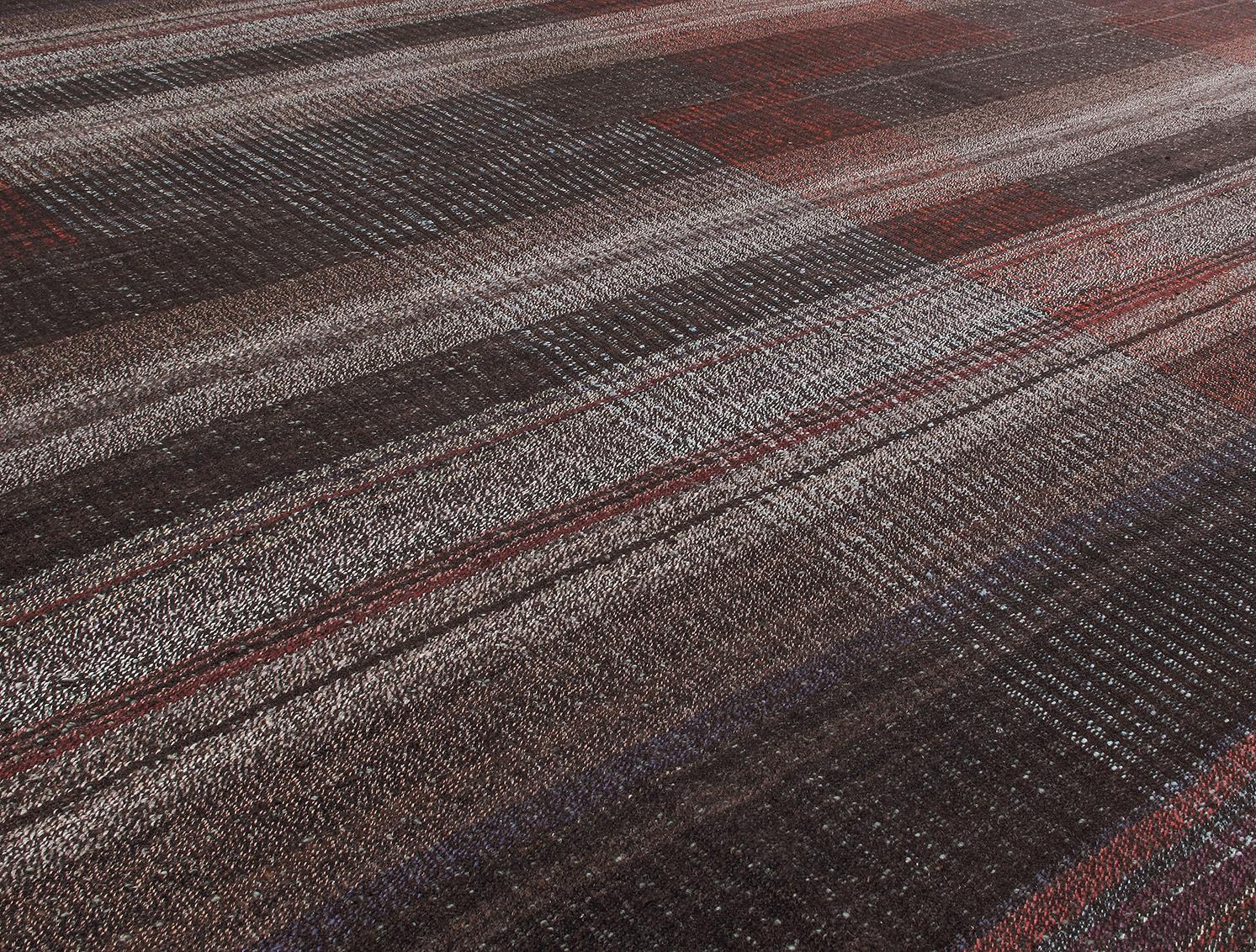 This Pelas flatweave rug is made with handspun wool and natural dyes. It is inspired by the antique kilims that are native to the Kurdish region in Iran. NASIRI continues their rich tradition of rug making by applying the same techniques and methods