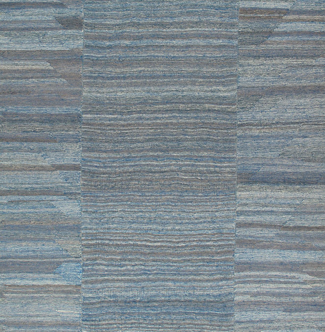 Afghan Mid-Century Modern Style Minimalist Mazandaran Flatweave Rug For Sale