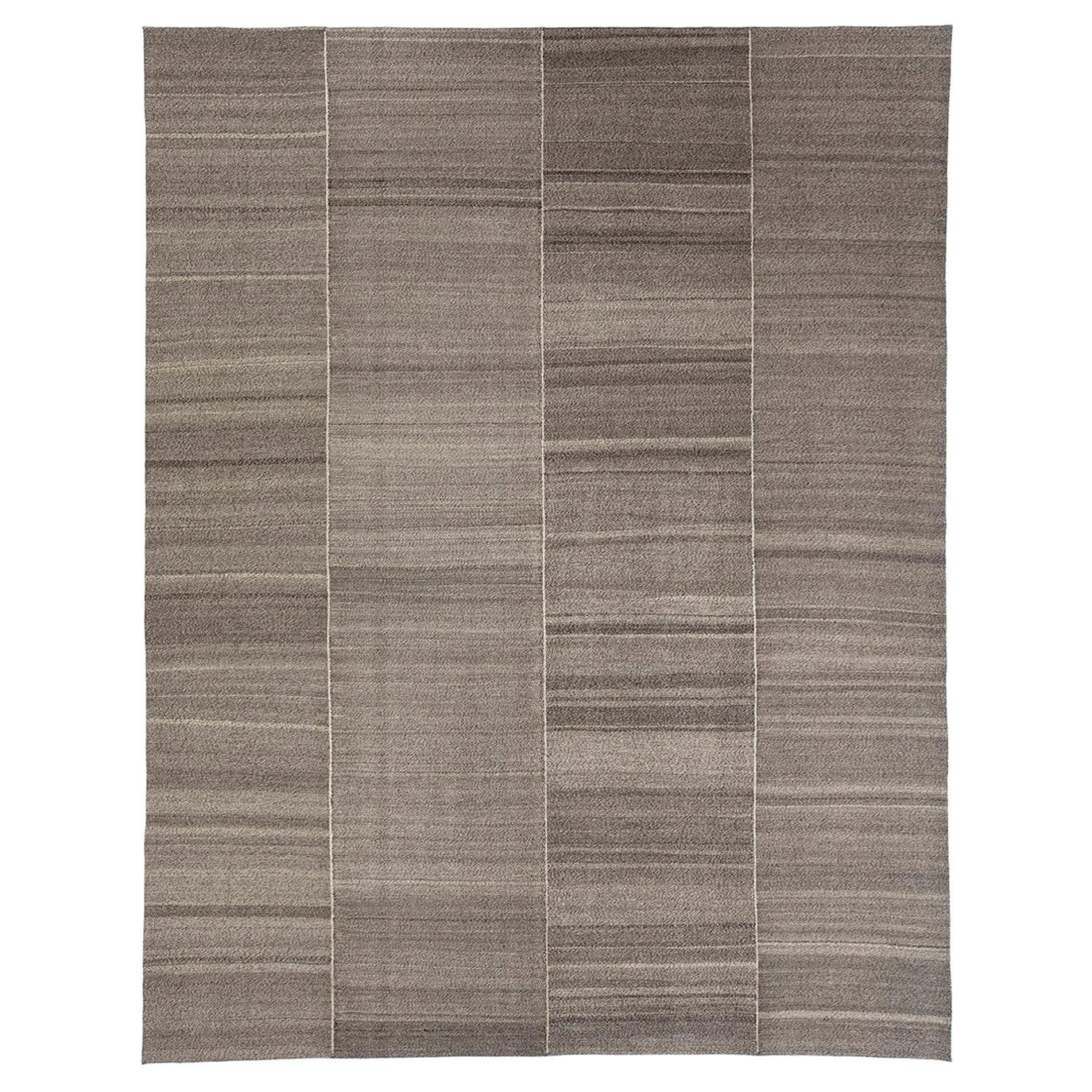Minimalistischer Mazandaran Flachgewebe-Teppich im Mid-Century Modern-Stil