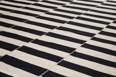 Mid-Century Modern Style Minimalist Mazandaran Stripe Flat-Weave Rug