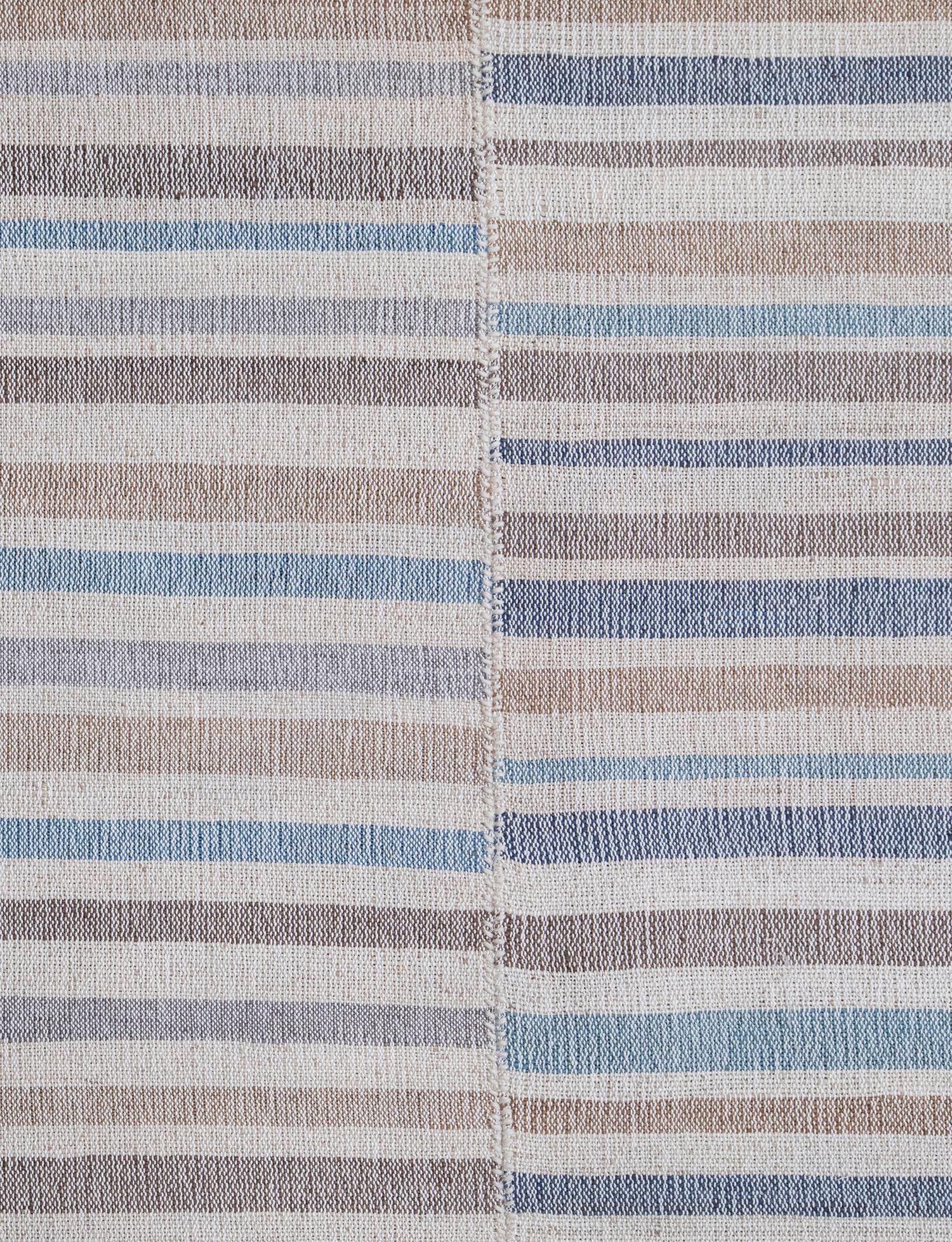 Perse Tapis à tissage plat à rayures Mazandaran de style moderne du milieu du siècle dernier et minimaliste en vente