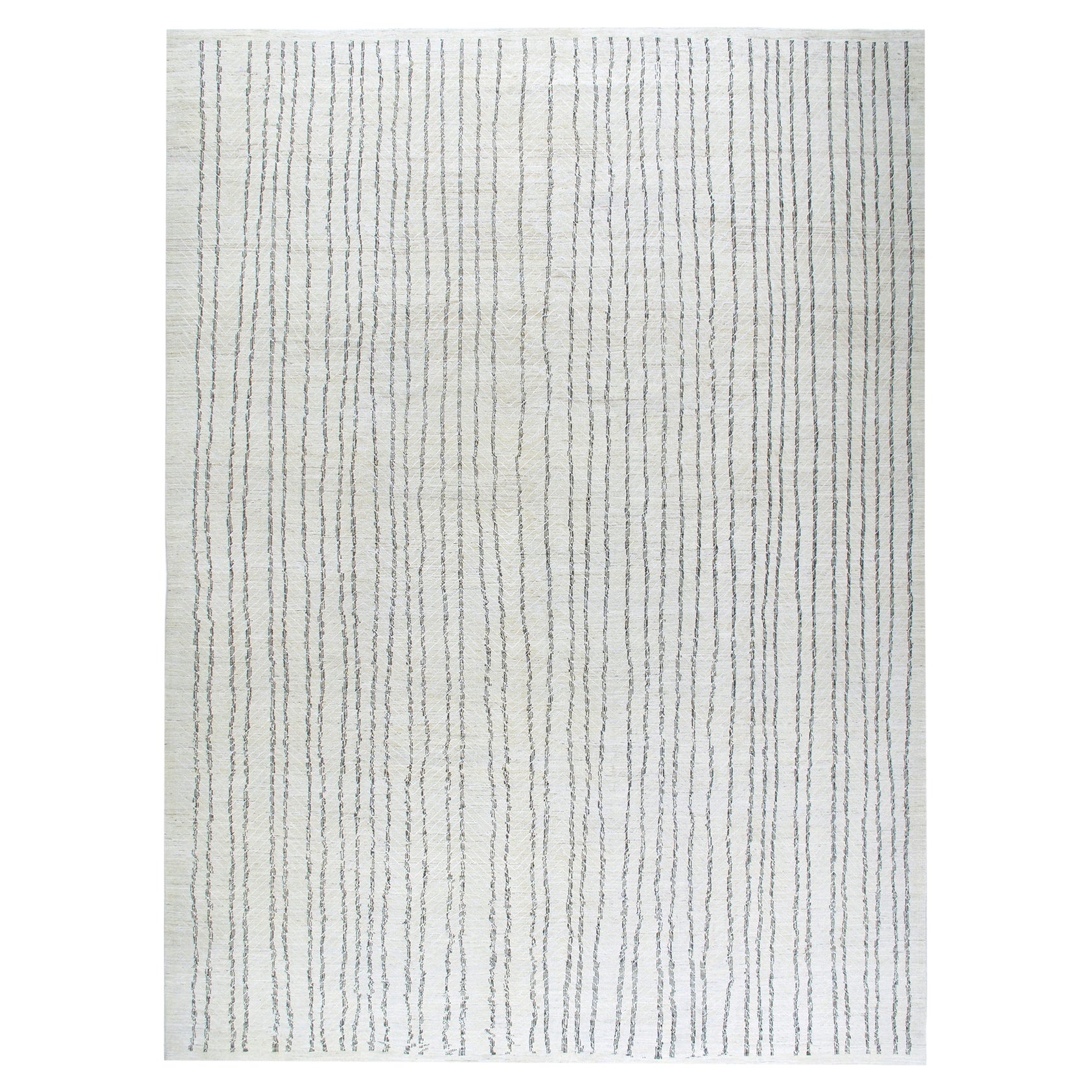 Tappeto di transizione moderno e minimalista in stile Mid-Century Modern