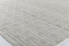 Minimalistischer Flachgewebeteppich mit Mykonos-Muster im Mid-Century Modern-Stil