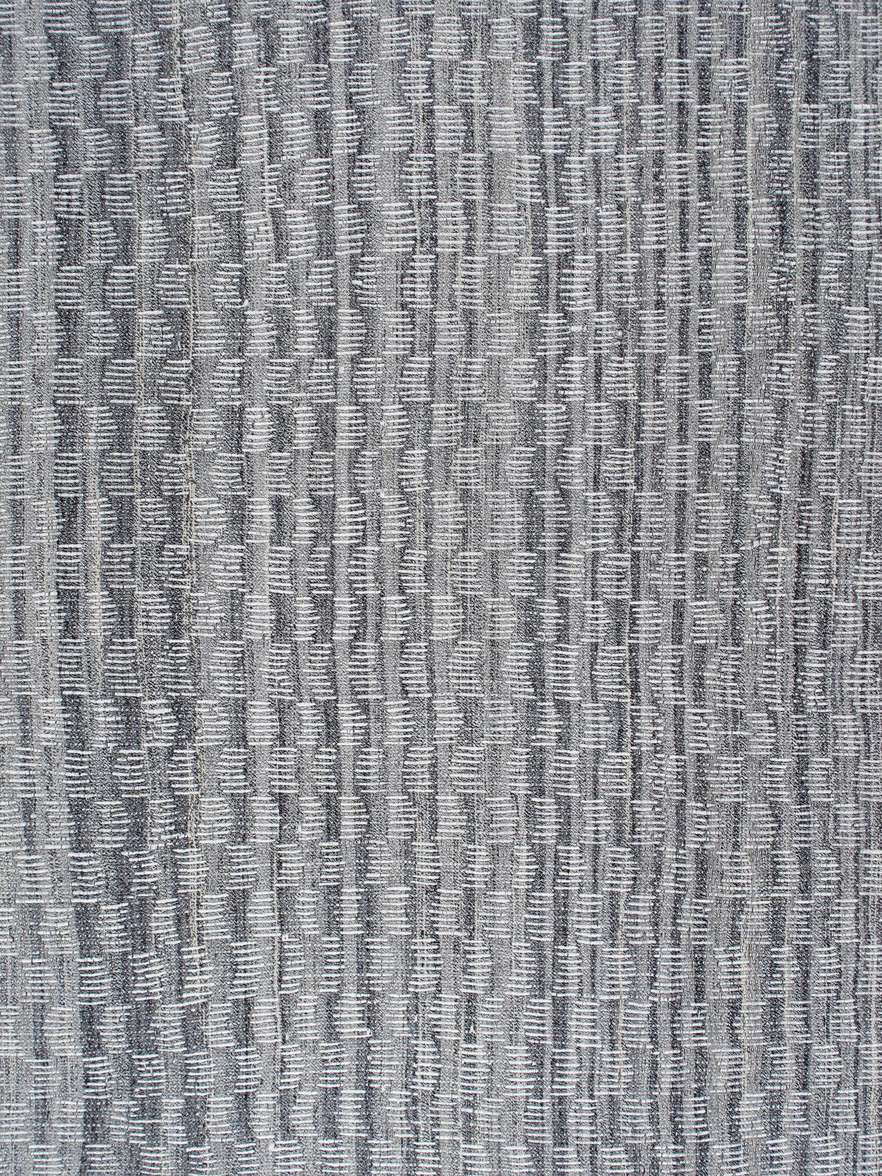 Wool Mid-Century Modern Style Minimalist Pattern Flatweave Rug For Sale