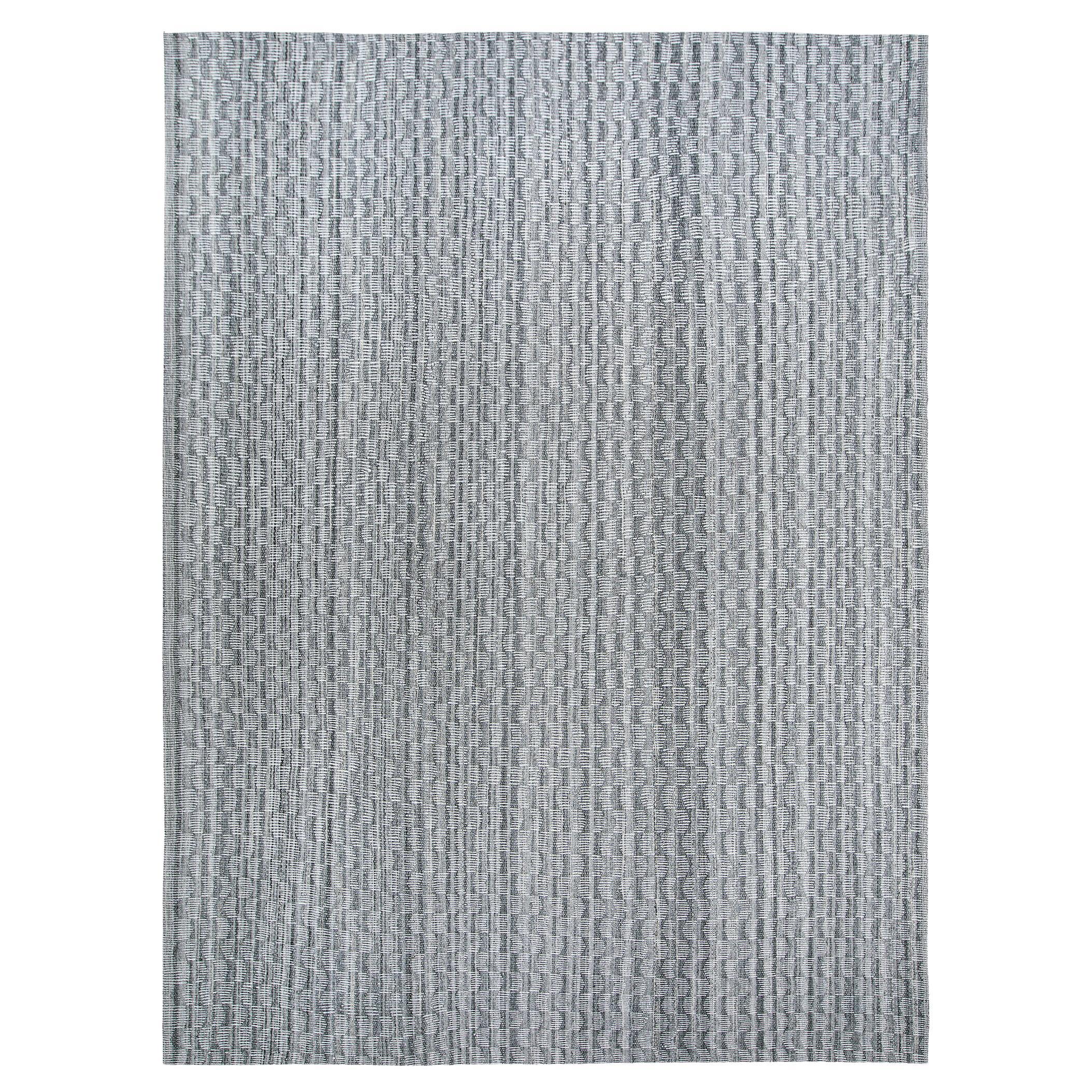 Flachgewebter Teppich mit minimalistischem Muster im Mid-Century Modern-Stil