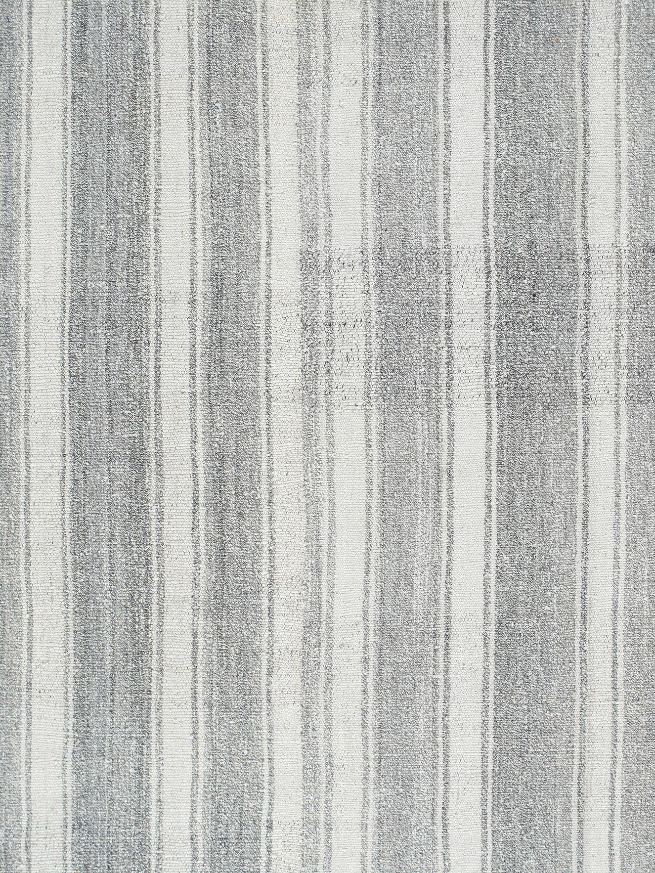 Afghano Tappeto a righe minimalista a trama piatta in stile metà secolo moderno in vendita