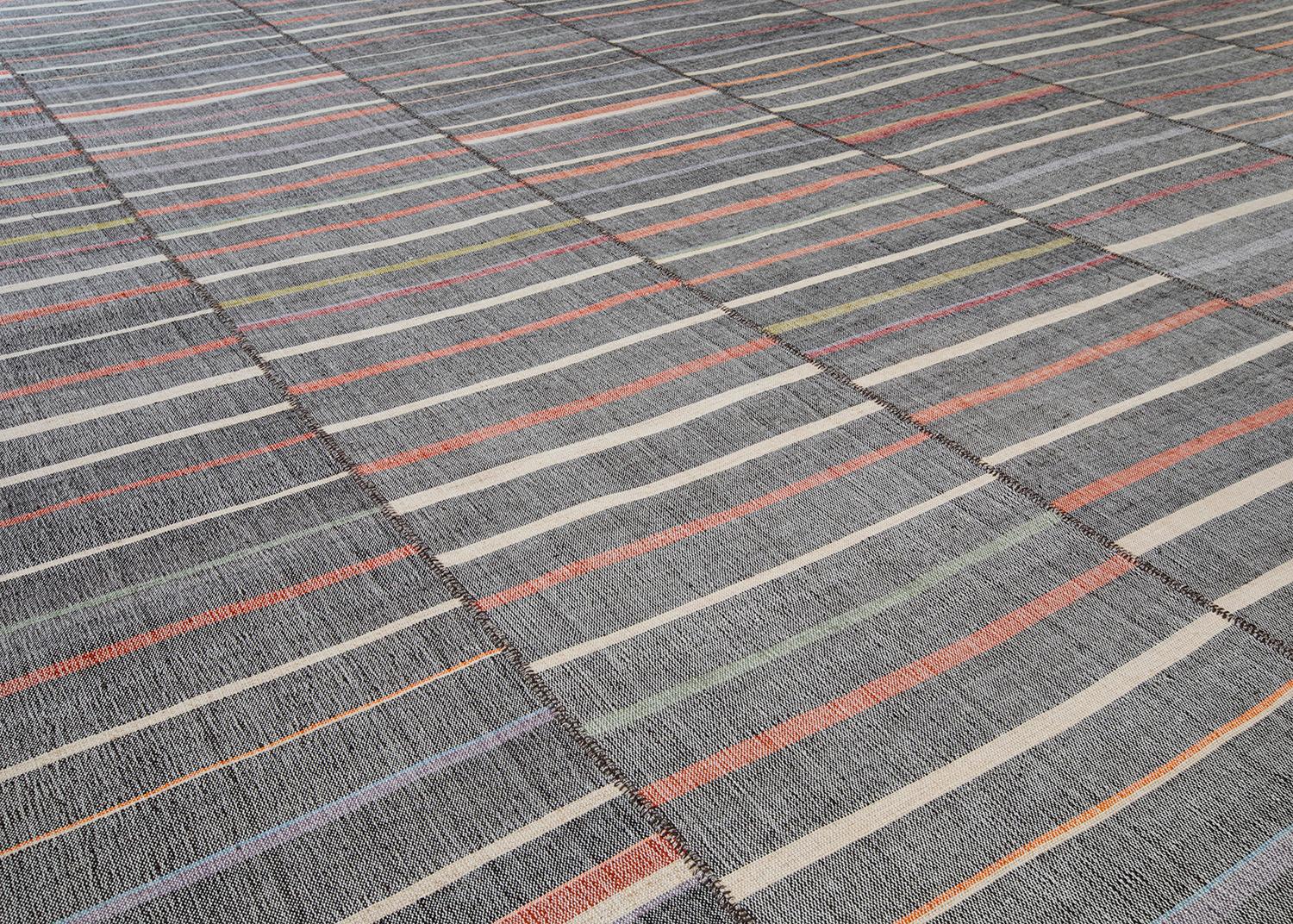 This Pelas flatweave rug is made with handspun wool and natural dyes.  It is inspired by the antique kilims that are native to the Kurdish region in Iran.  NASIRI continues their rich tradition of rug making by applying the same techniques and