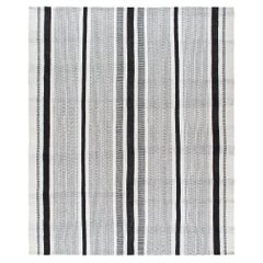 Mid-Century Modern Style Minimalist Striped Flatweave Rug