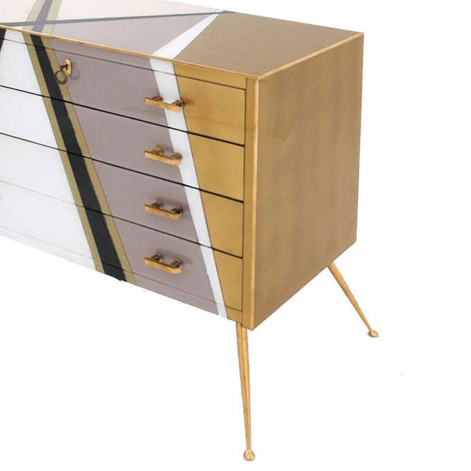 Mid-Century Modern Style Multicolour Italian Commode by L.A. Studio For Sale 3