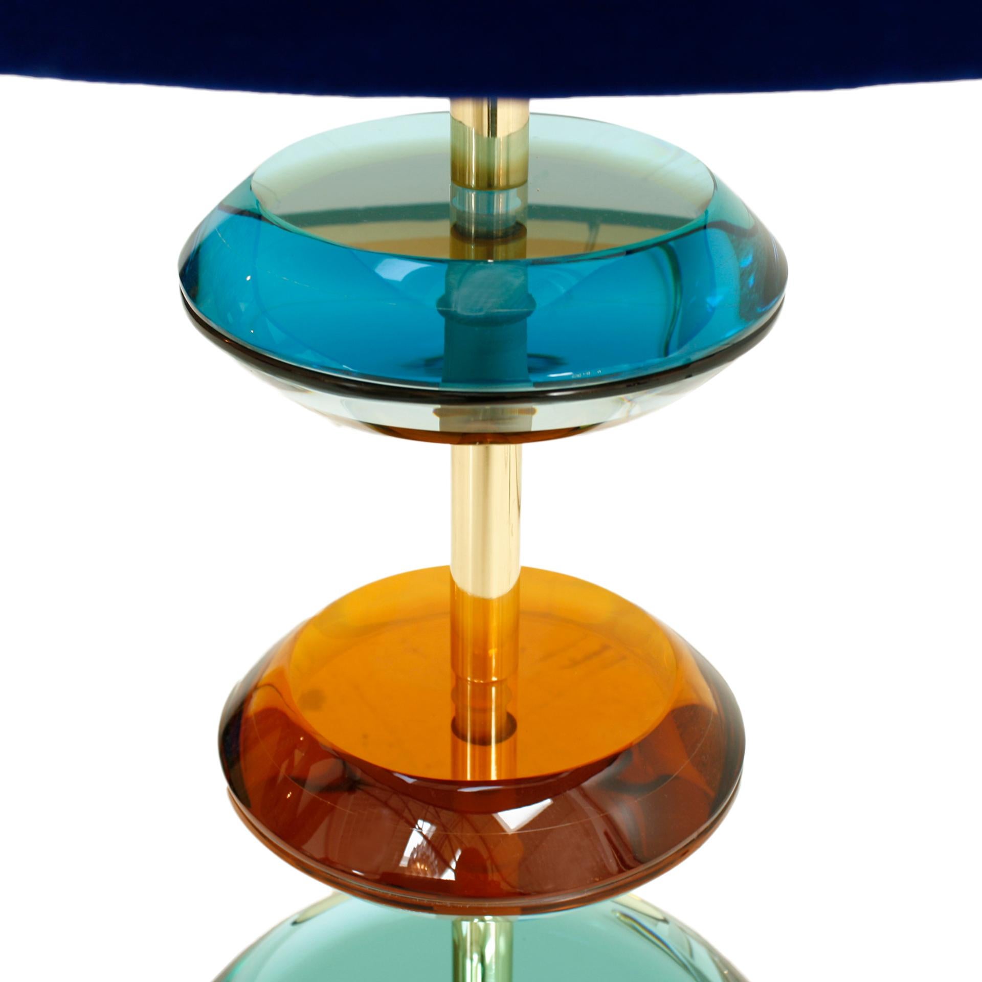 Mid-Century Modern Style Murano Glass and Brass Pair of Italian Table Lamps 1