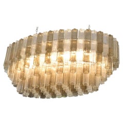 Lámpara de araña de cristal de Murano de estilo «Mid-Century Modern», forma ovalada, Italia, nueva