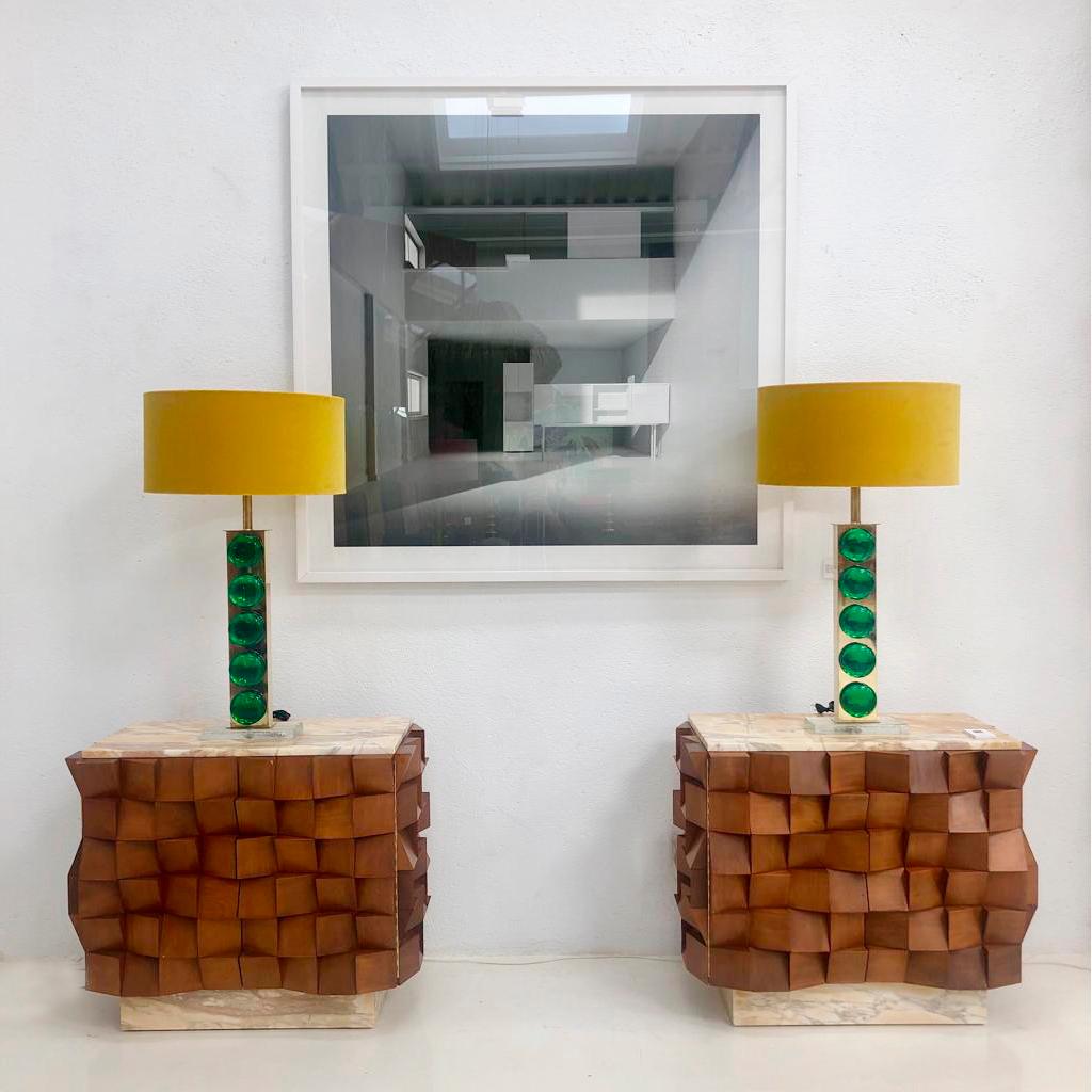 Mid-Century Modern Style Murano Glass Pair of Italian Table Lamps 5