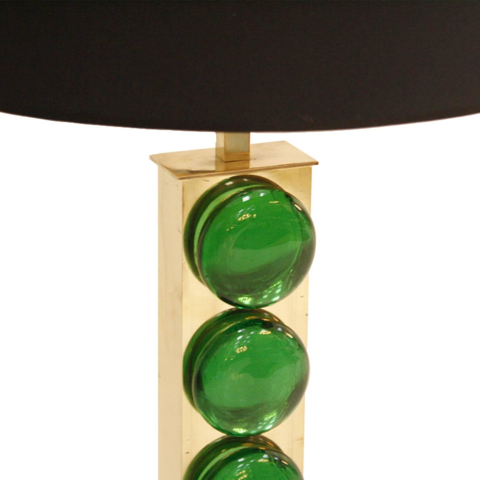 Mid-Century Modern Style Murano Glass Pair of Italian Table Lamps In Good Condition In Madrid, ES