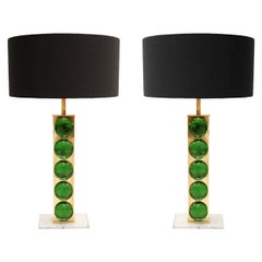 Mid-Century Modern Style Murano Glass Pair of Italian Table Lamps