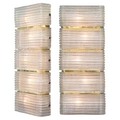 Mid-Century Modern Style Murano Glass Sconces with Brass, Italy, 2026