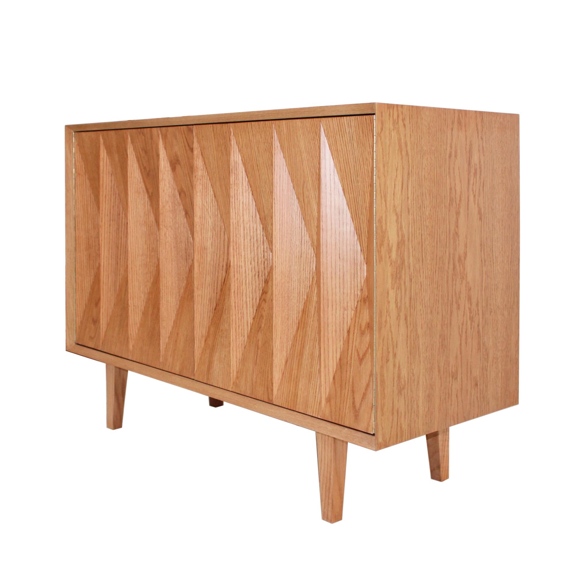 Contemporary Mid-Century Modern Style Oak Wood Pair of Italian Sideboards by L.a Studio For Sale