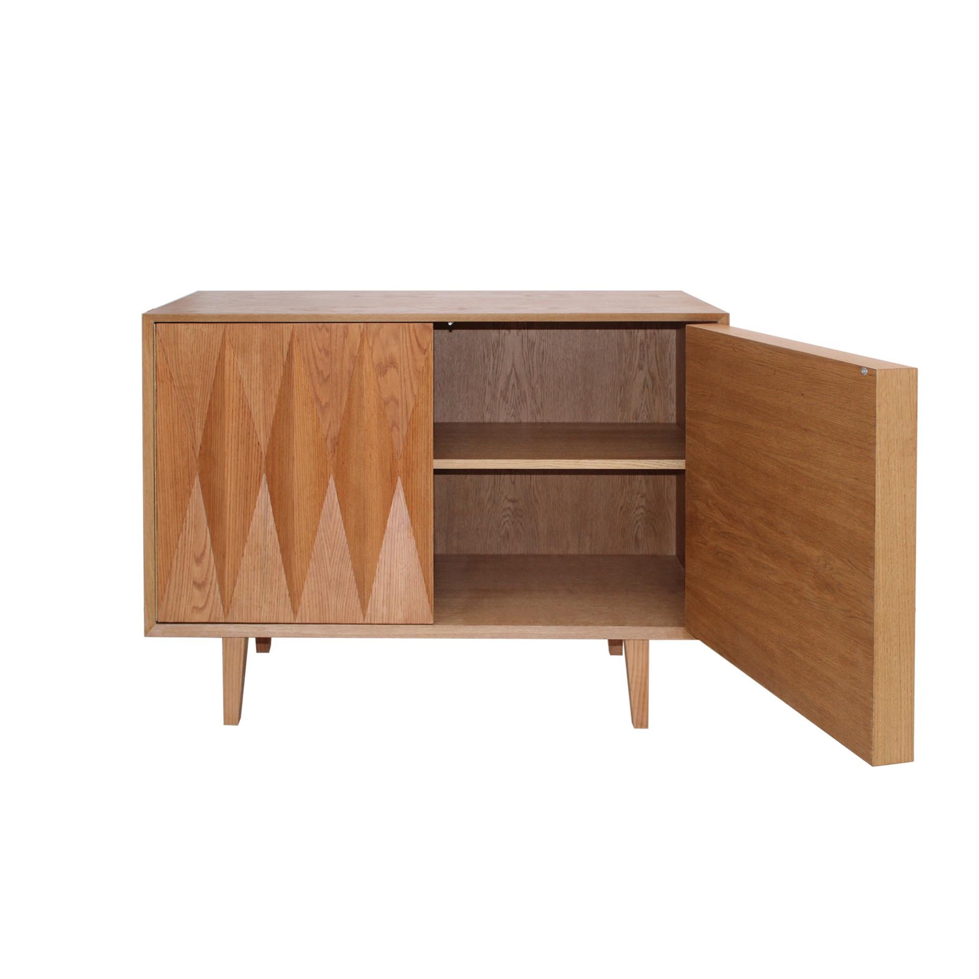 Mid-Century Modern Style Oak Wood Pair of Italian Sideboards by L.a Studio For Sale 2