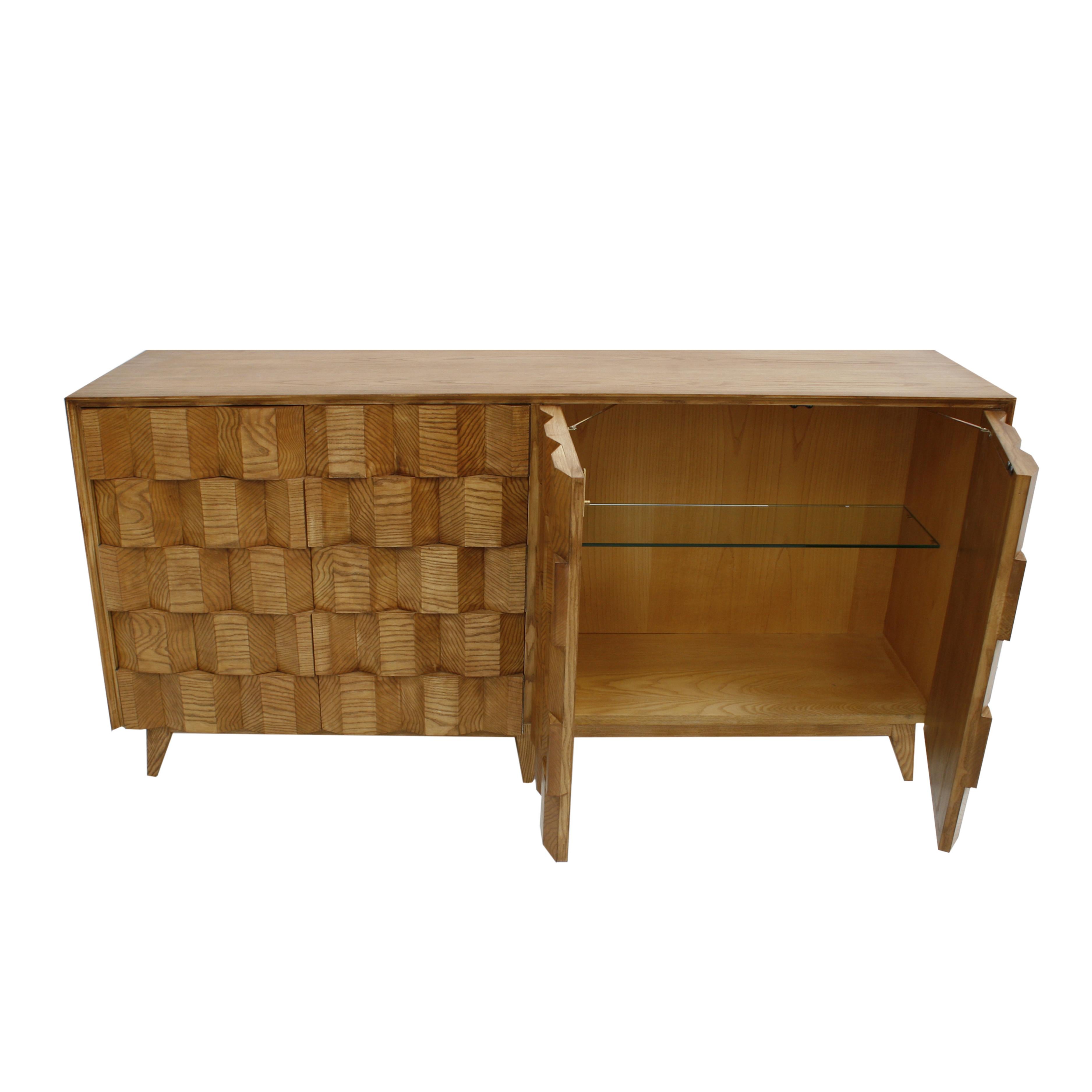 Mid-Century Modern Style Oakwood Italian Sideboard Designed by L. A. Studio In Good Condition For Sale In Ibiza, Spain