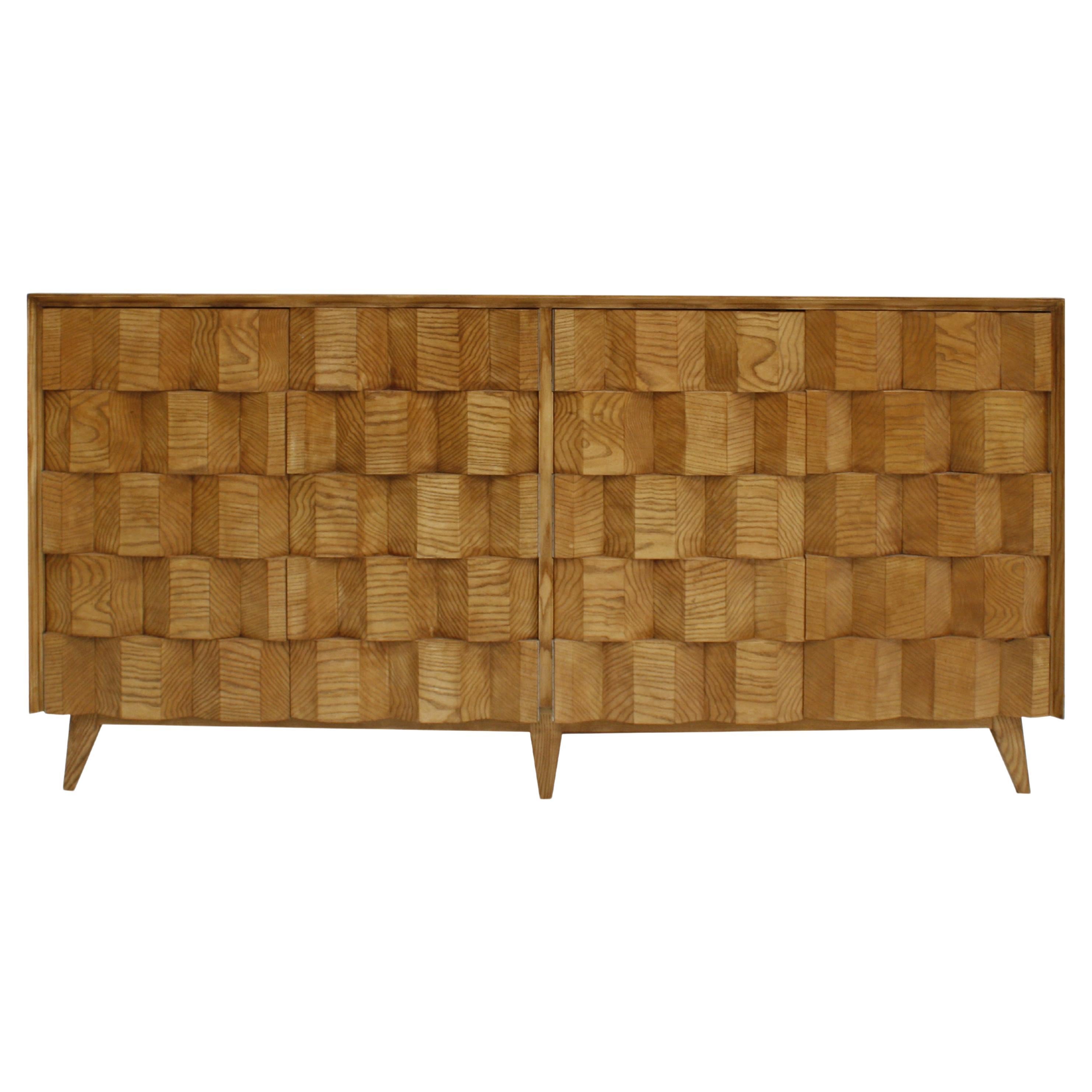 Mid-Century Modern Style Oakwood Italian Sideboard Designed by L. A. Studio