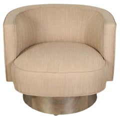 Mid-Century Modern Style of Milo Baughman tub Chair chrome base