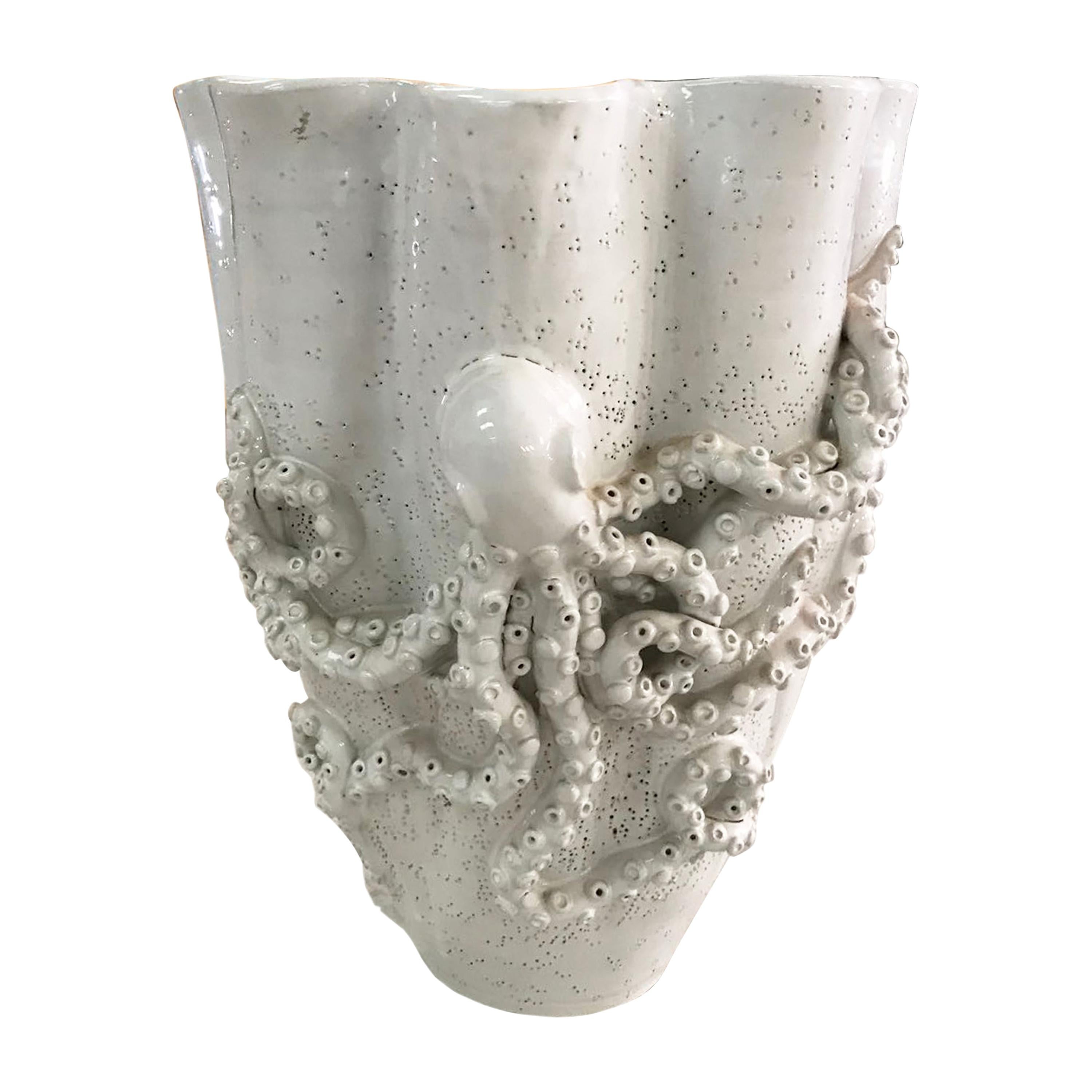 Organic Shape Ceramic Vase For Sale at 1stDibs