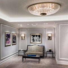 Mid-Century Modern Style Oval Beaded 6000 Hand Cut Crystals Chandelier, Bespoke