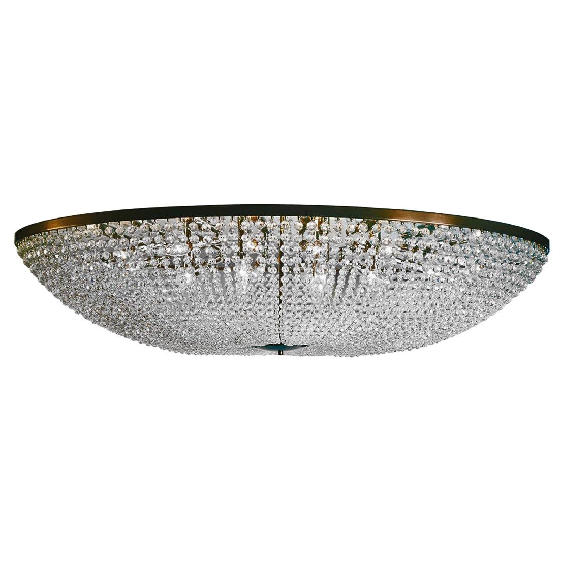 Mid-Century Modern Style Oval Beaded 6000 Hand Cut Crystals Chandelier, Bespoke