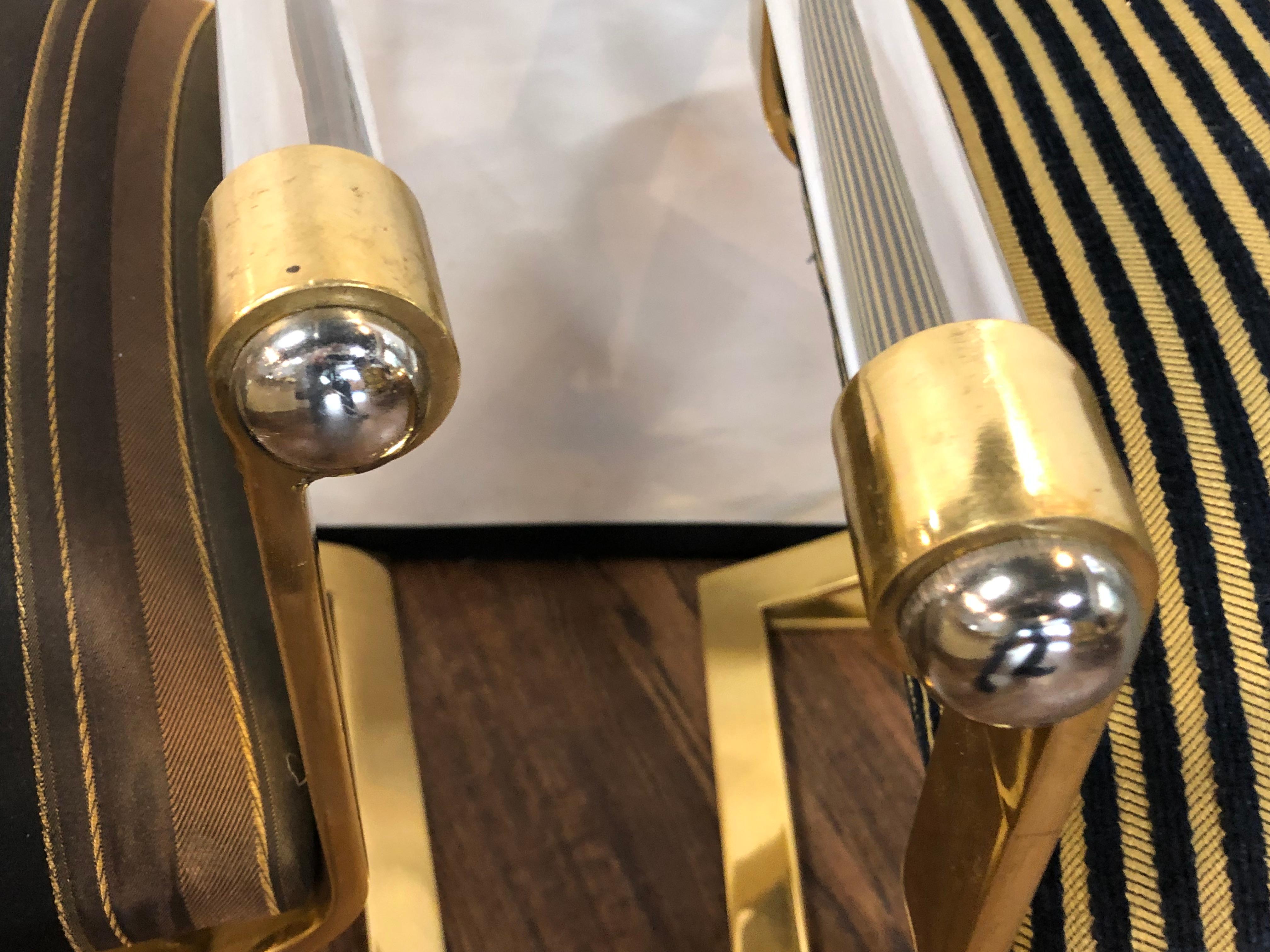 Mid Century Modern Style Pair of Ron Seff Gunmetal Brass & Chrome Benches/Stools 3