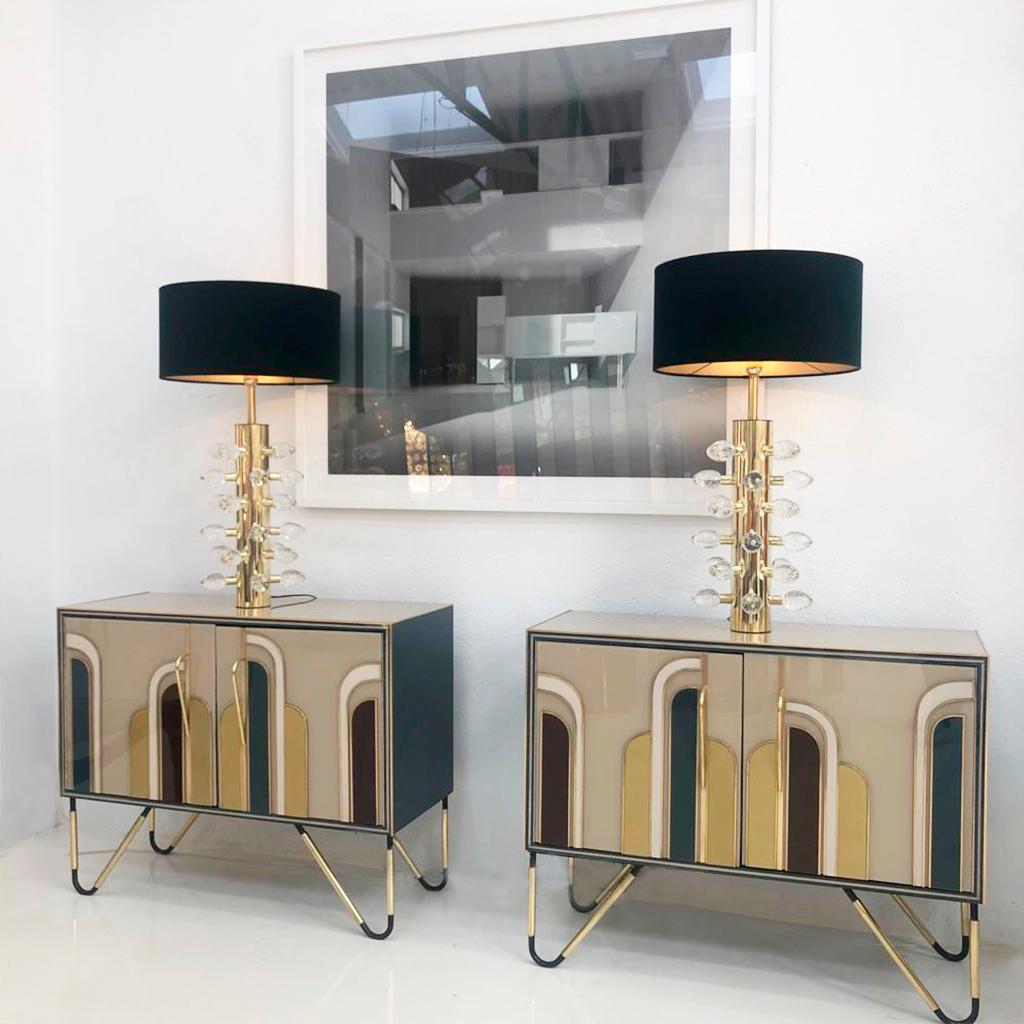 Paire de lampes de bureau italiennes sculpturales en verre de Murano, de style moderne du milieu du siècle dernier en vente 4