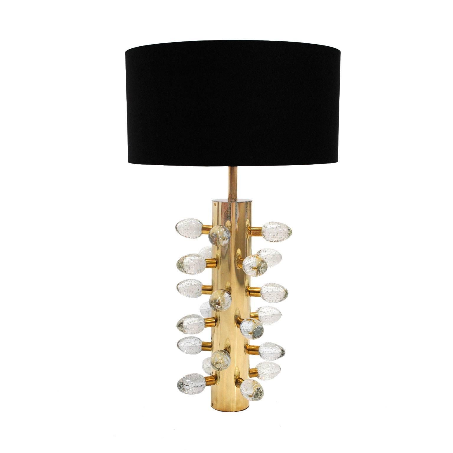 Mid-Century Modern Style Pair of Sculptural Murano Glass Italian Table Lamps In Good Condition For Sale In Madrid, ES