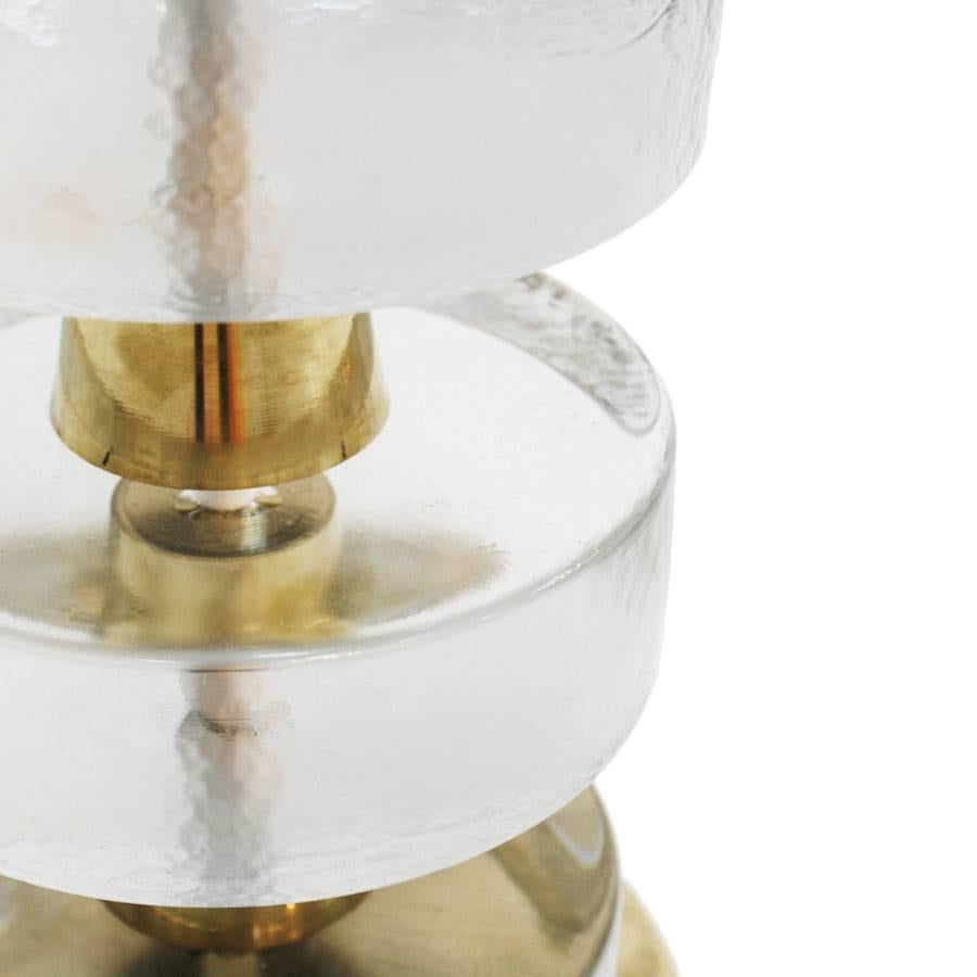 Contemporary Mid-Century Modern Style Pair of Sculptural Murano Glass Italian Table Lamps